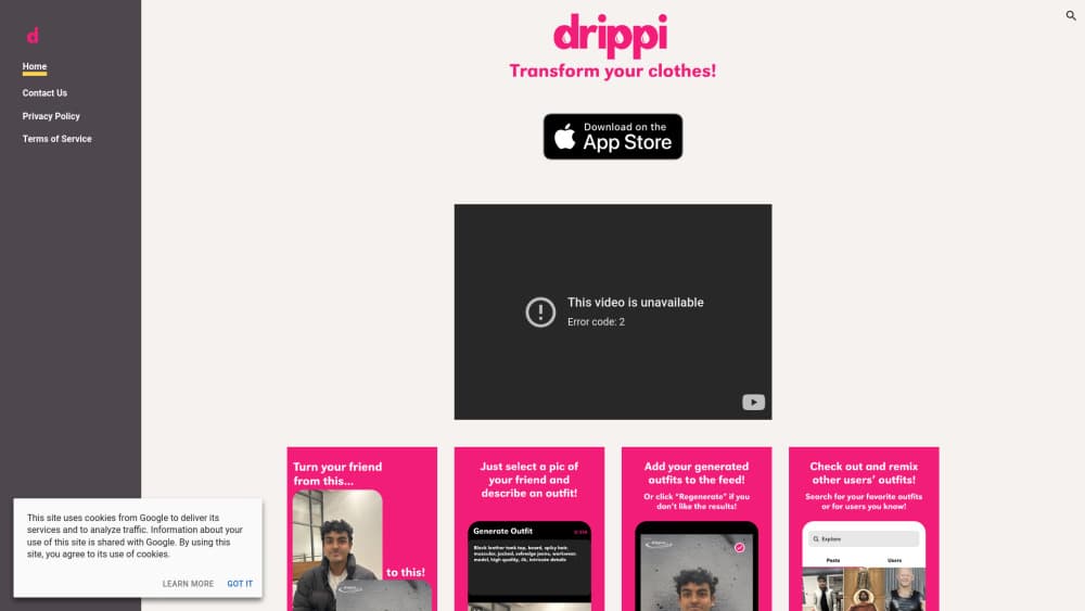 Vista previa de la interfaz de Drippi
