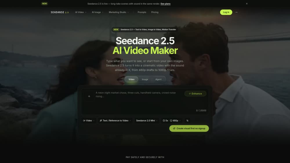 Interface preview of Seadanse