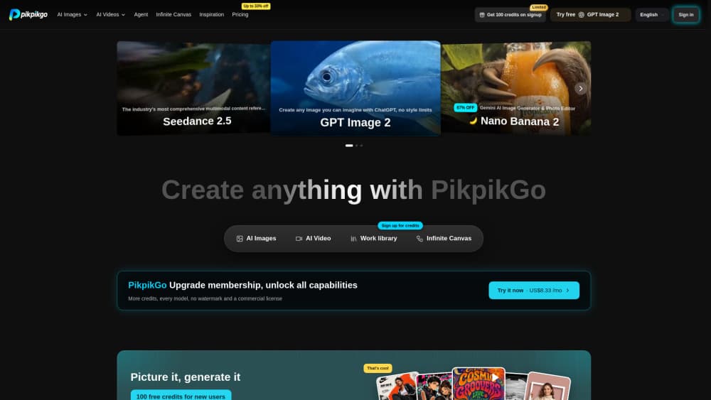 Interface preview of PikpikGo