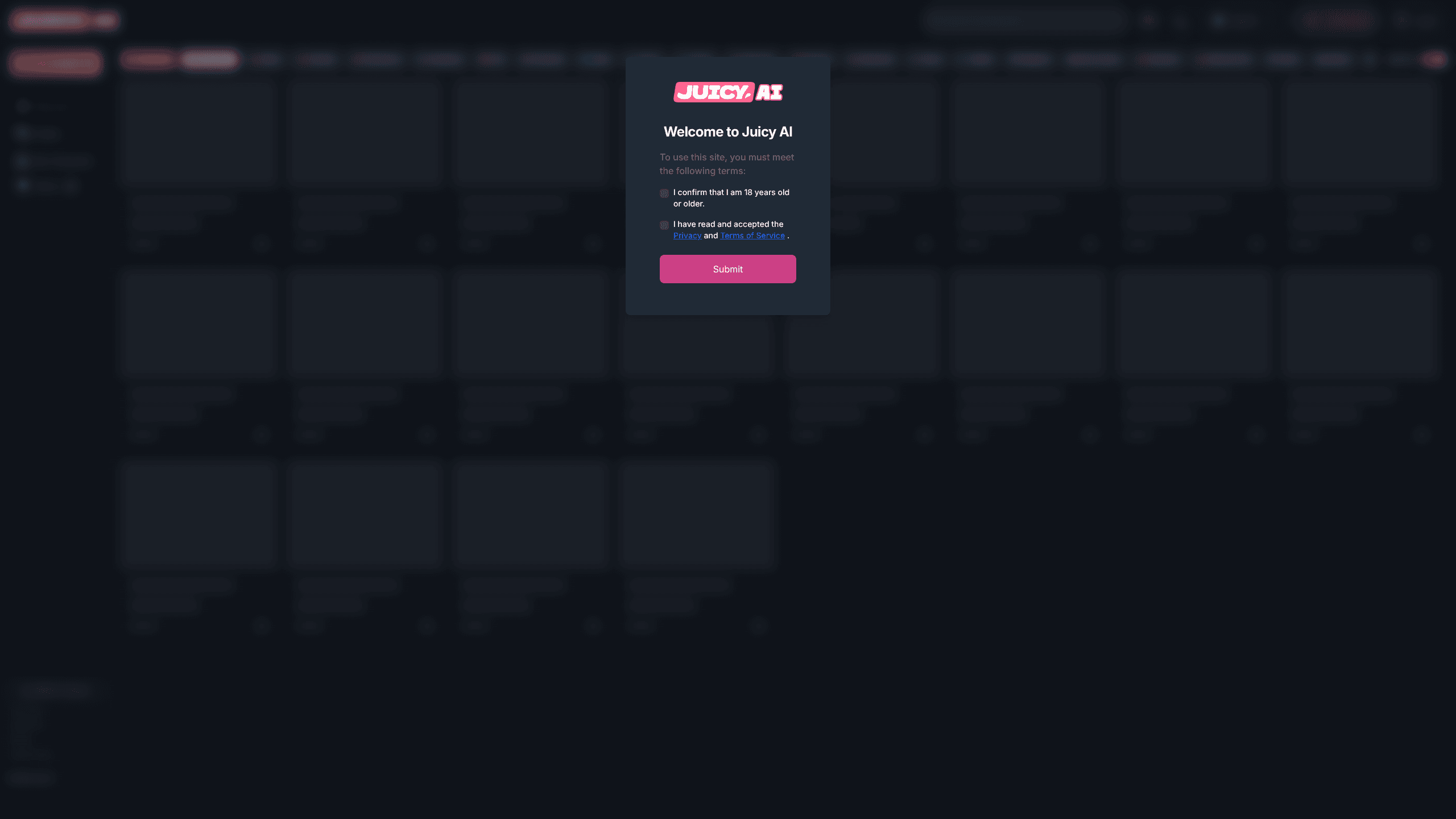 Interface preview of Juicy AI