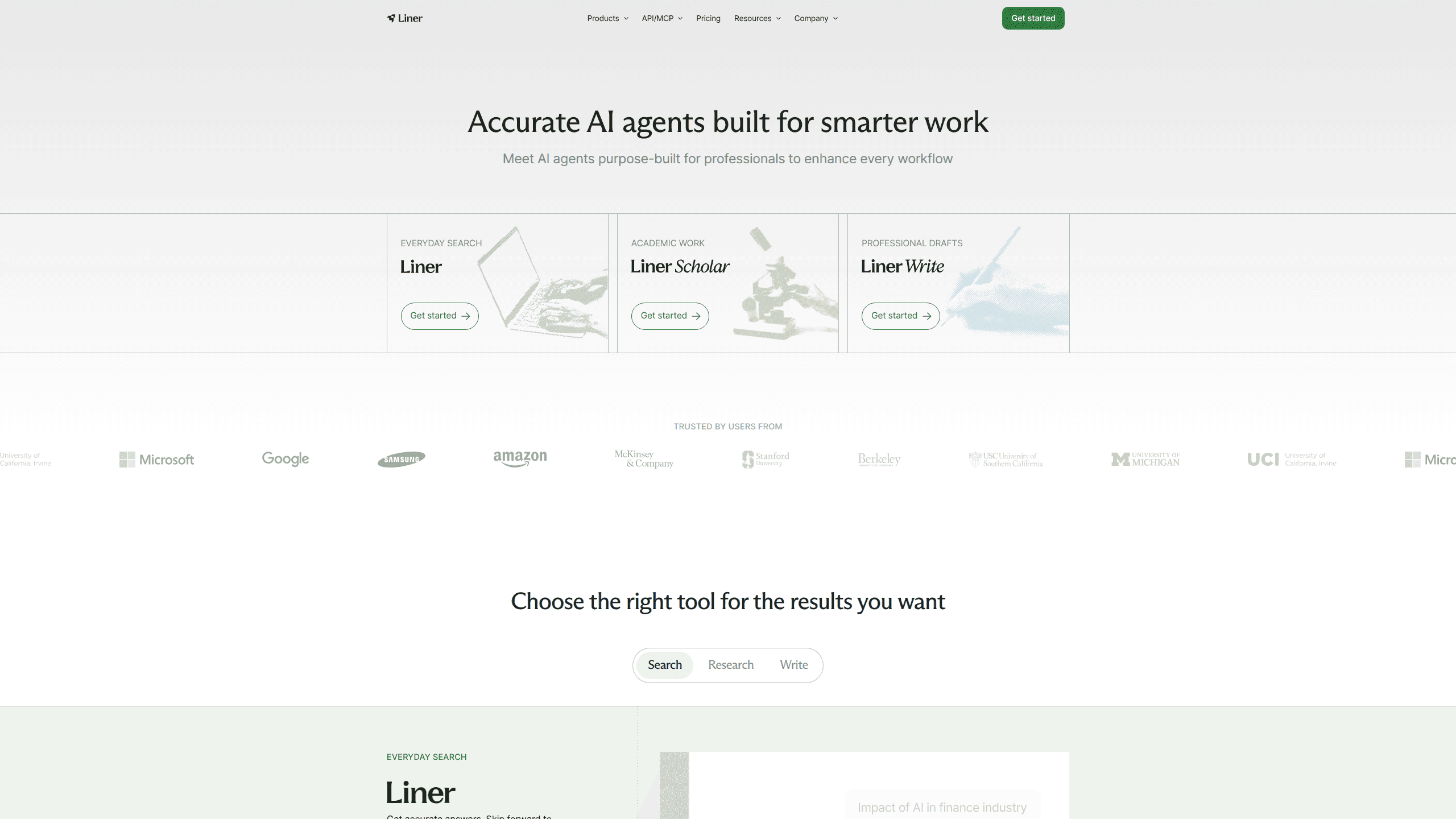 Interface preview of Liner
