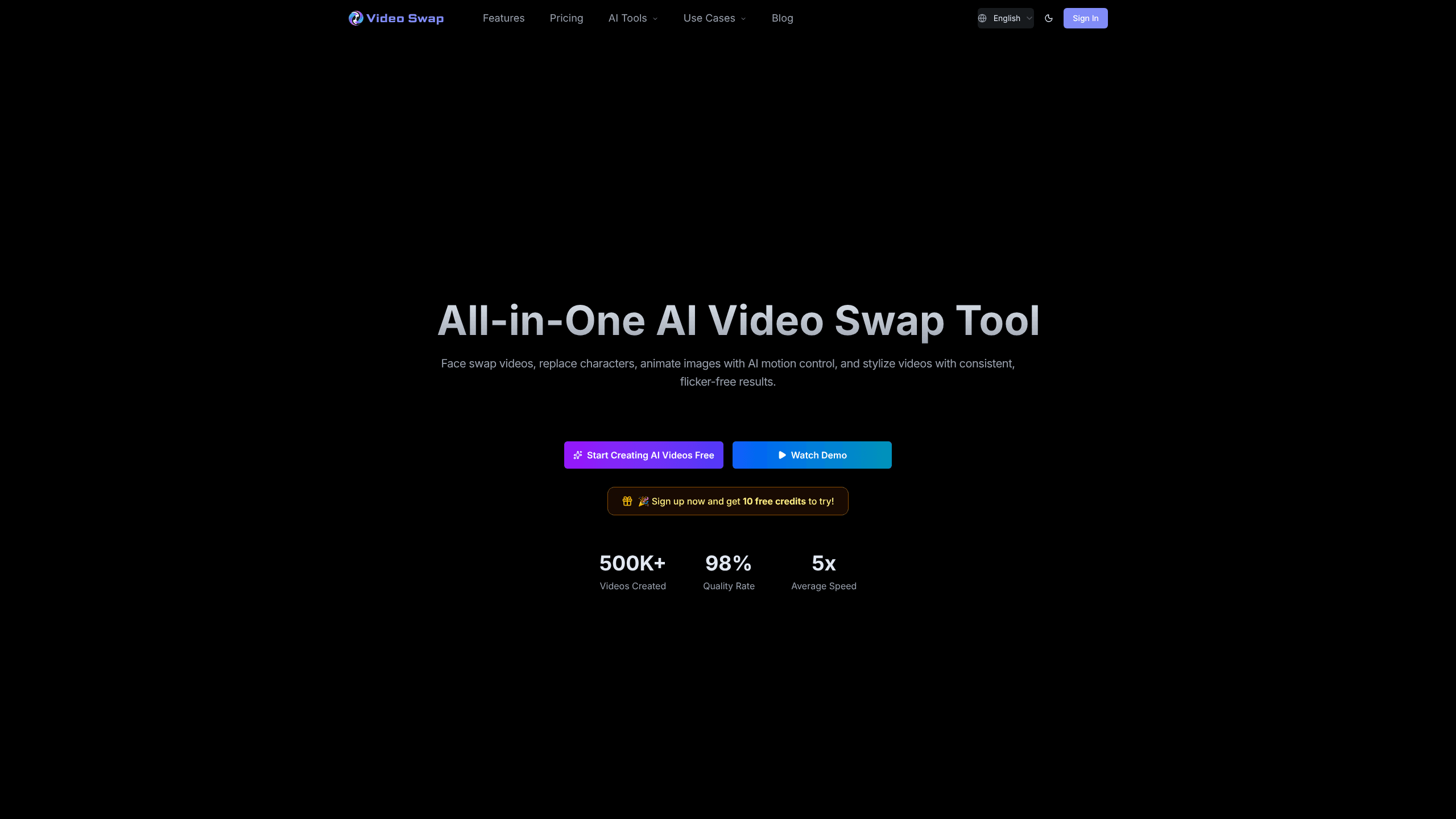 Interface preview of Video Swap