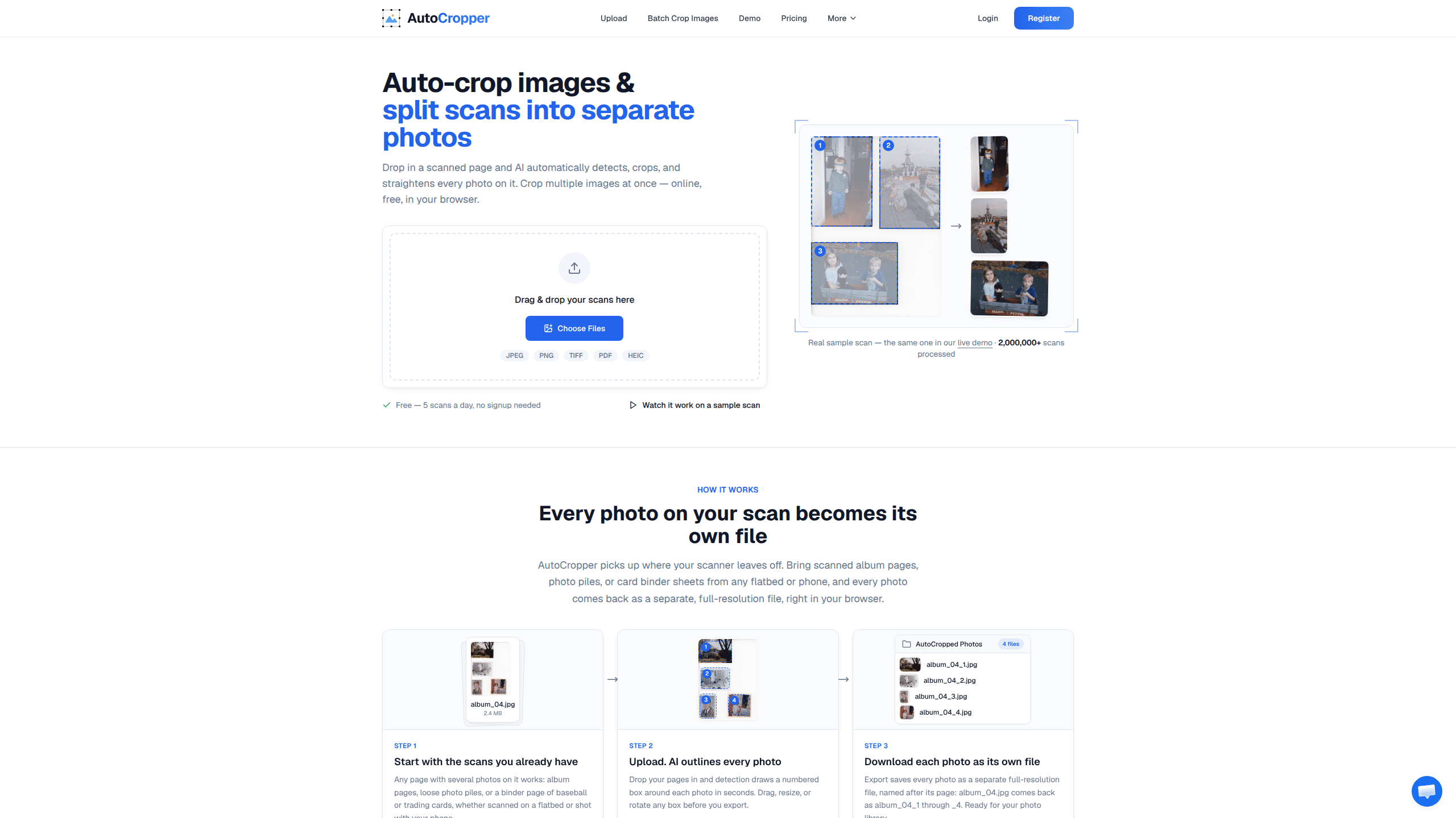 Interface preview of Autocropper