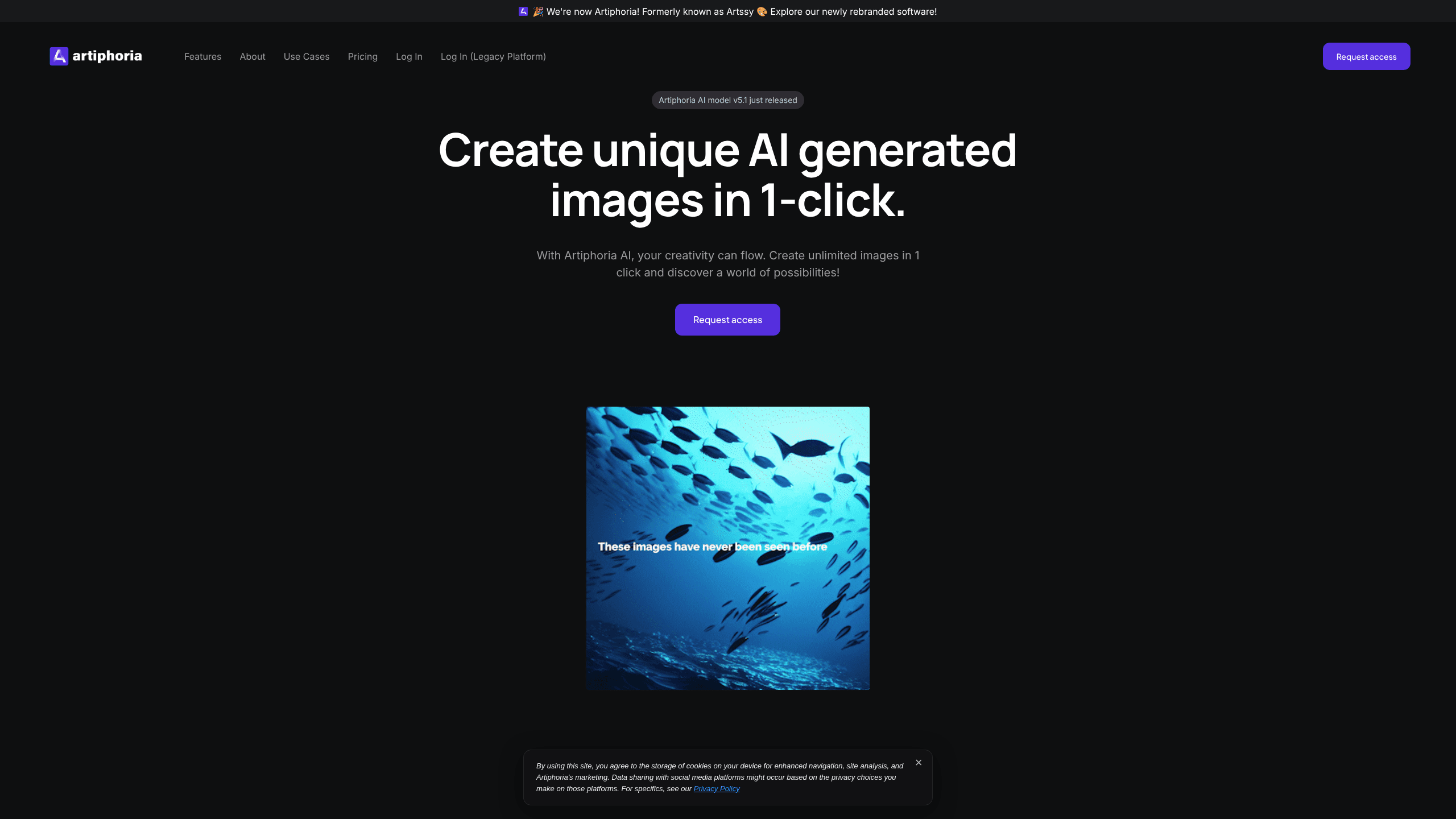 Interface preview of Artiphoria