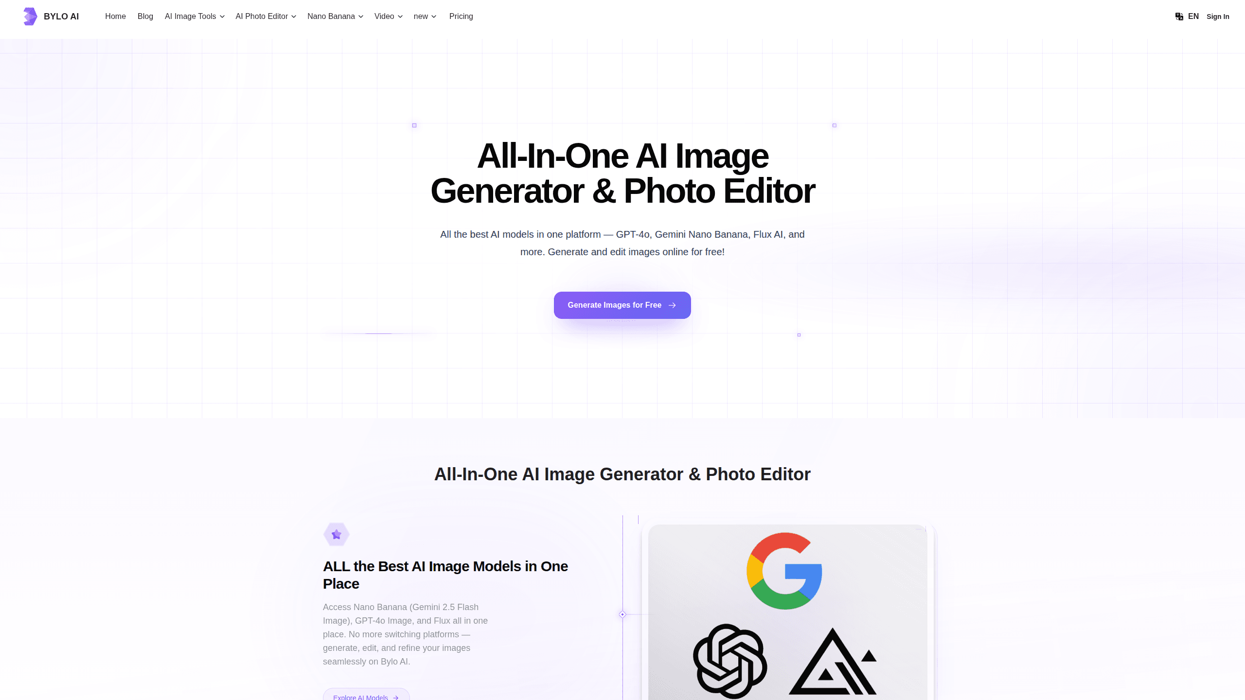 Interface preview of Bylo AI Free AI Image Generator