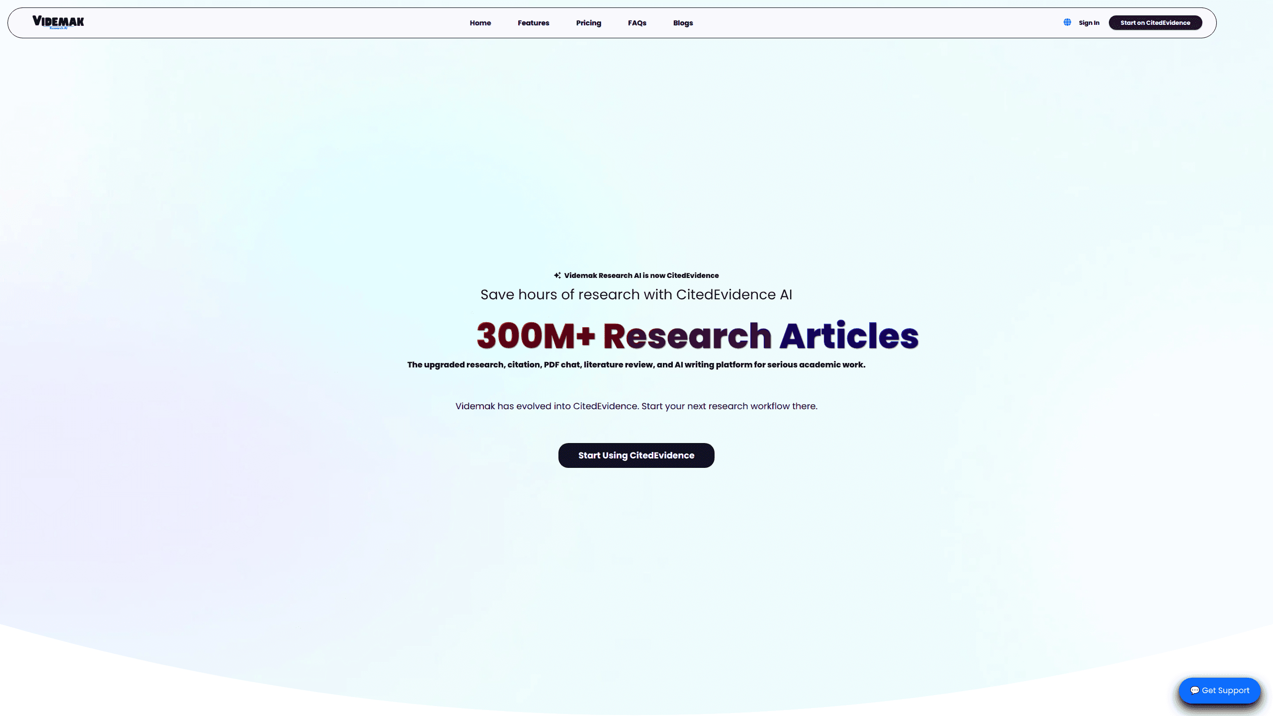 Interface preview of Videmak Research AI
