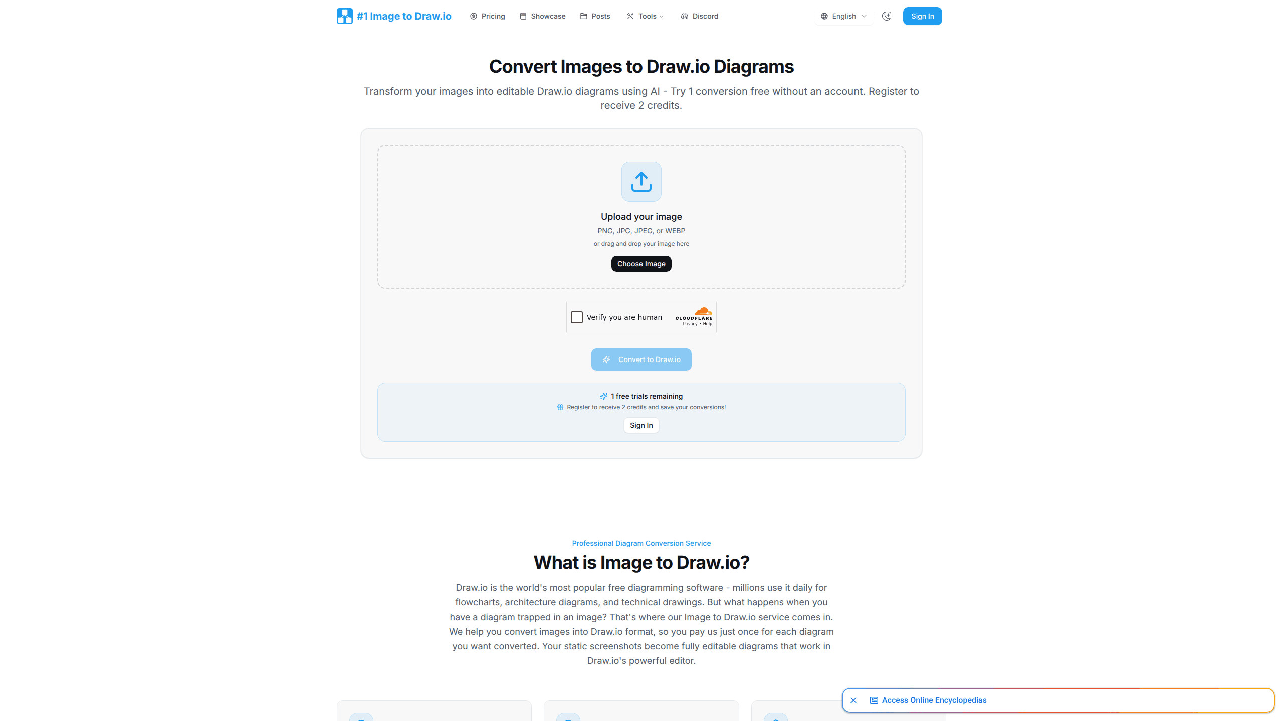 Interface preview of Image To Drawio