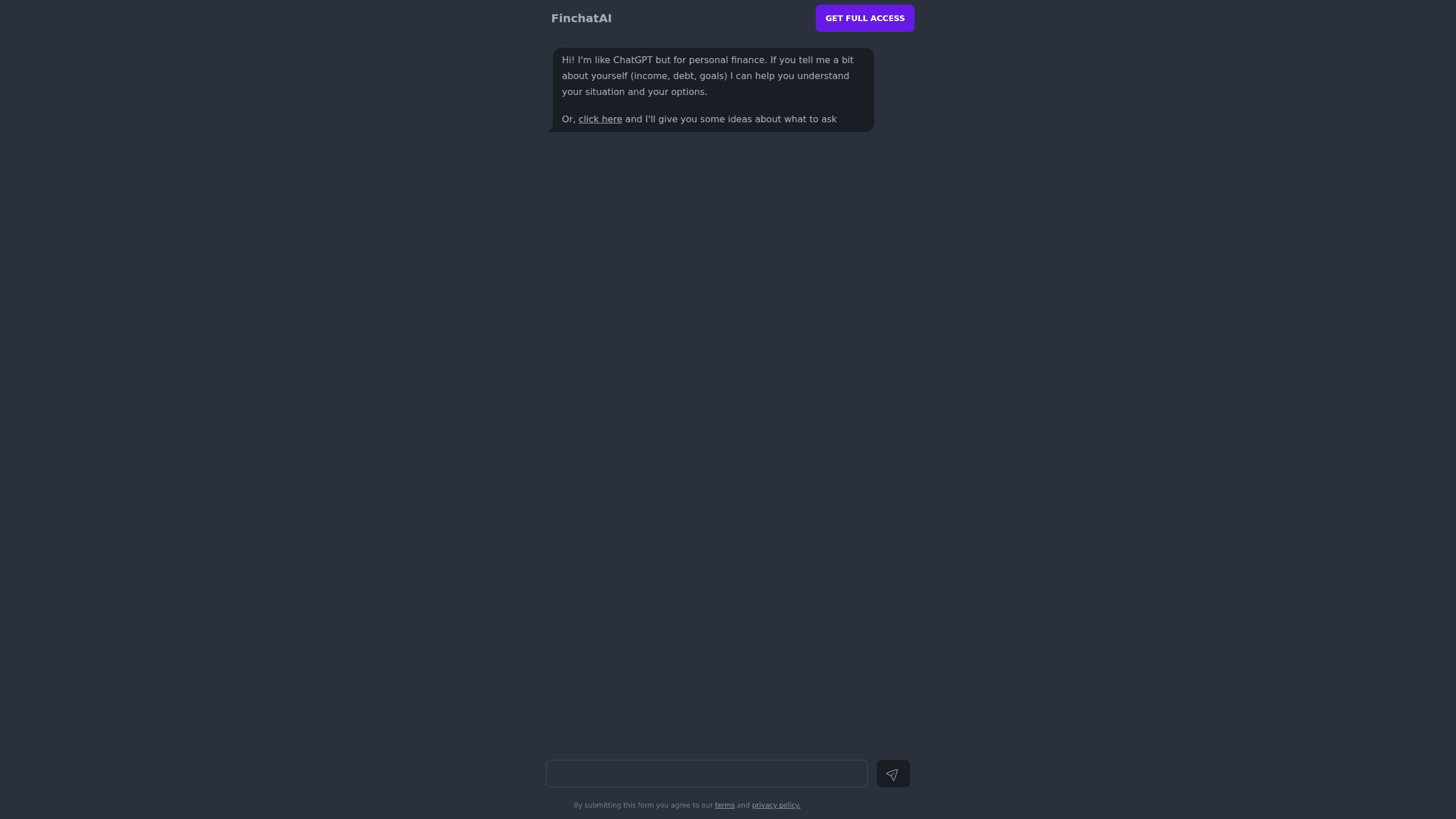 Finchat 的介面預覽