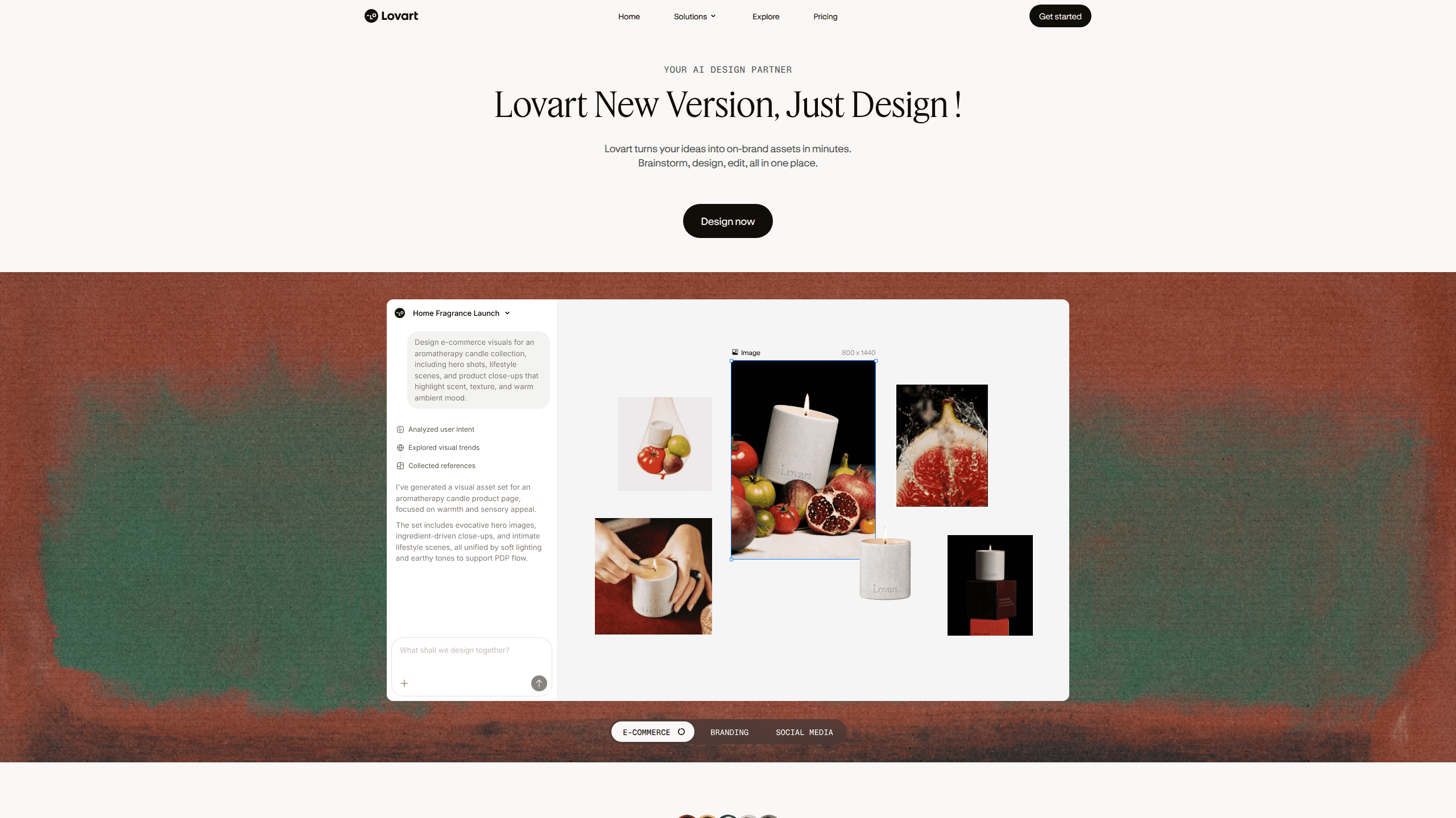 Interface preview of Lovart