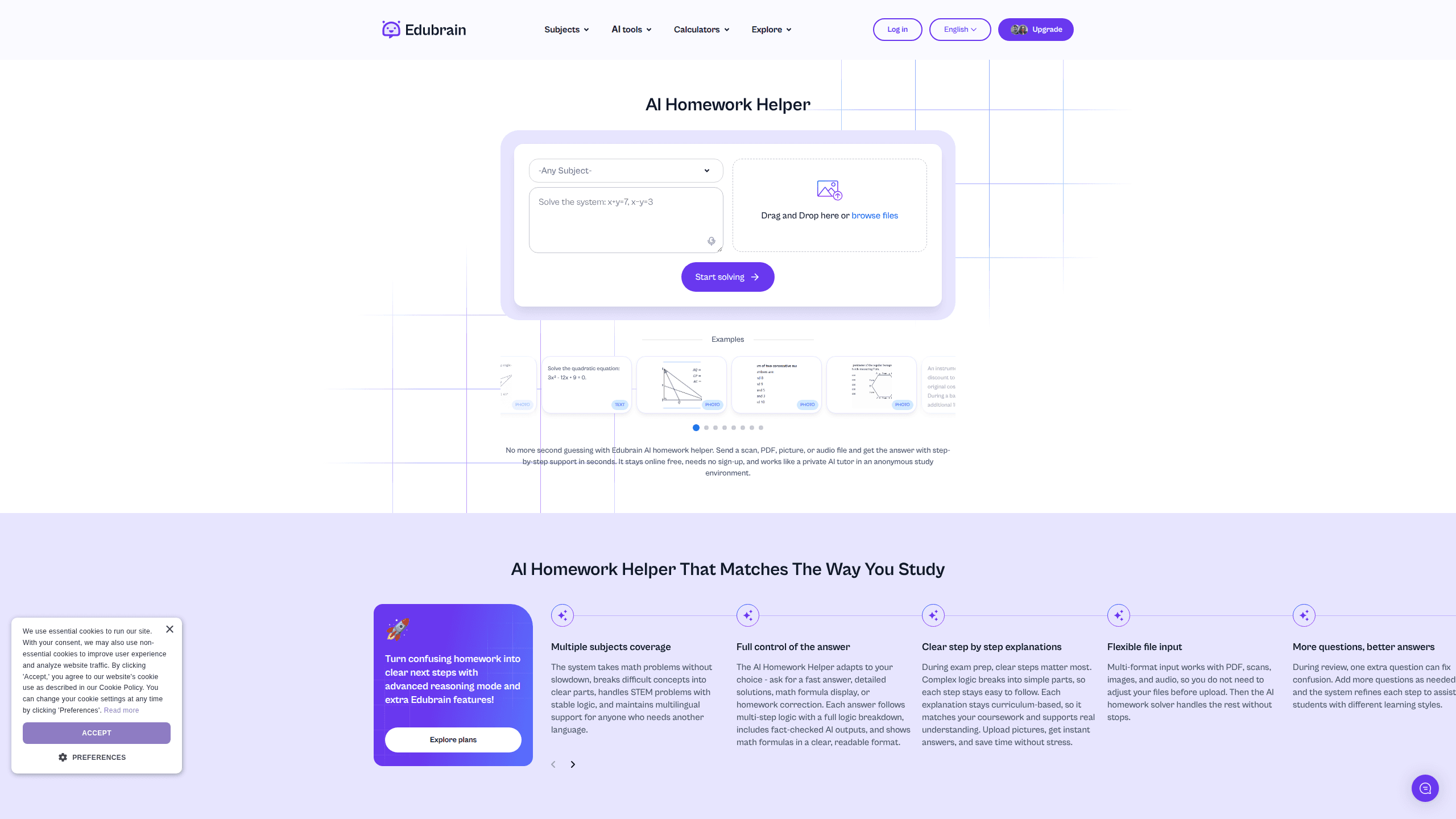 Interface preview of Edubrain