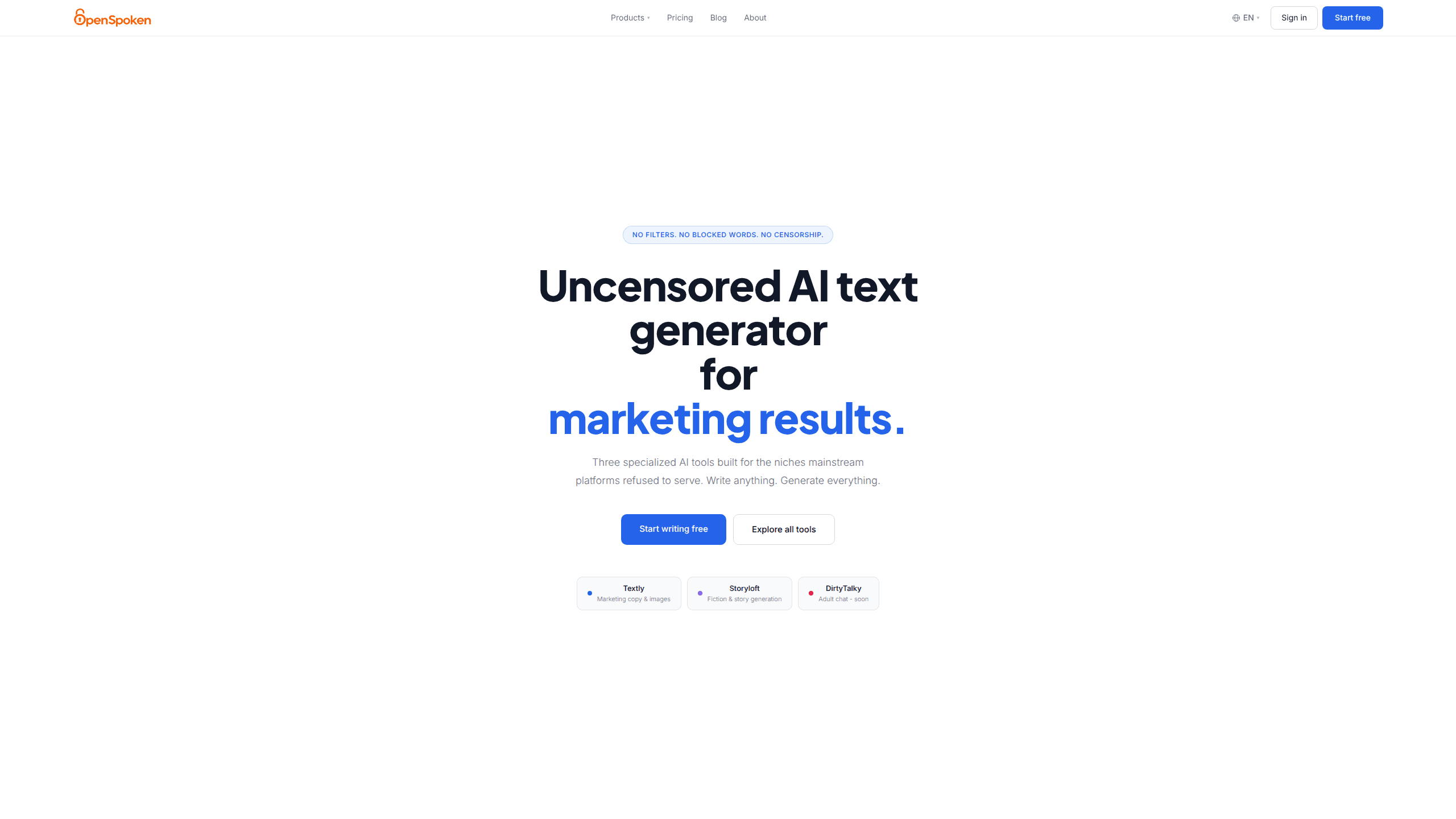 Interface preview of Open Spoken AI