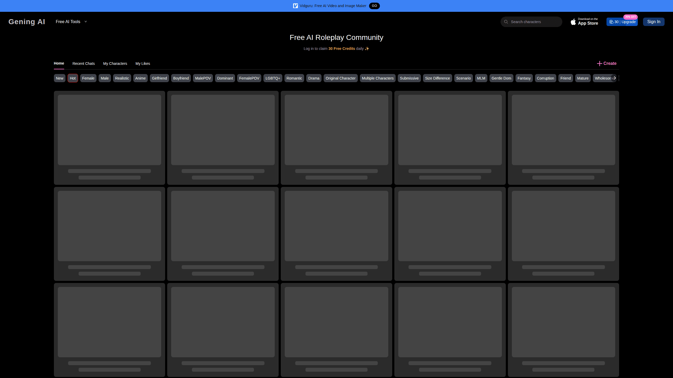 Interface preview of Gening AI