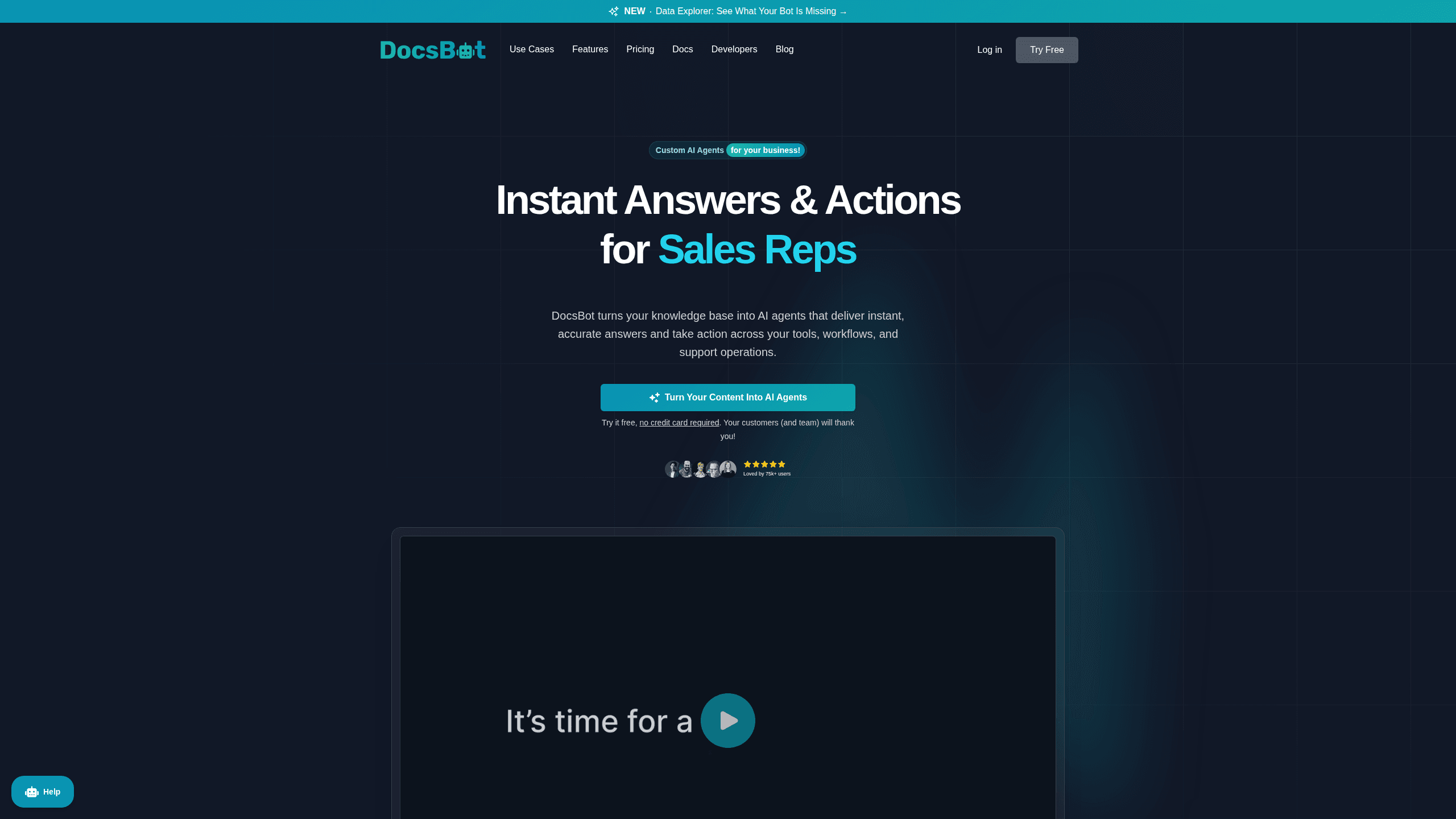 Interface preview of Docsbot AI