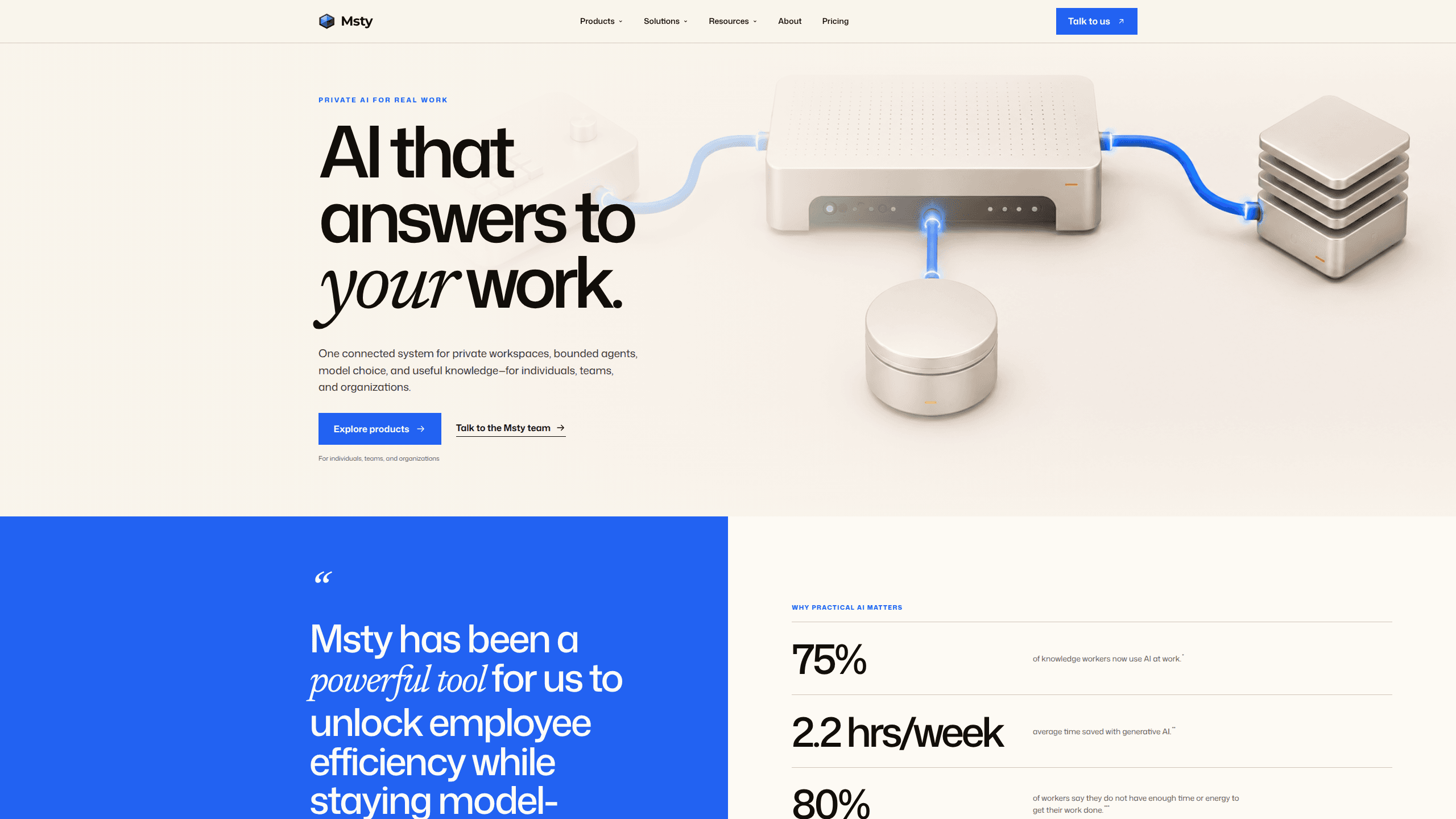 Interface preview of Msty