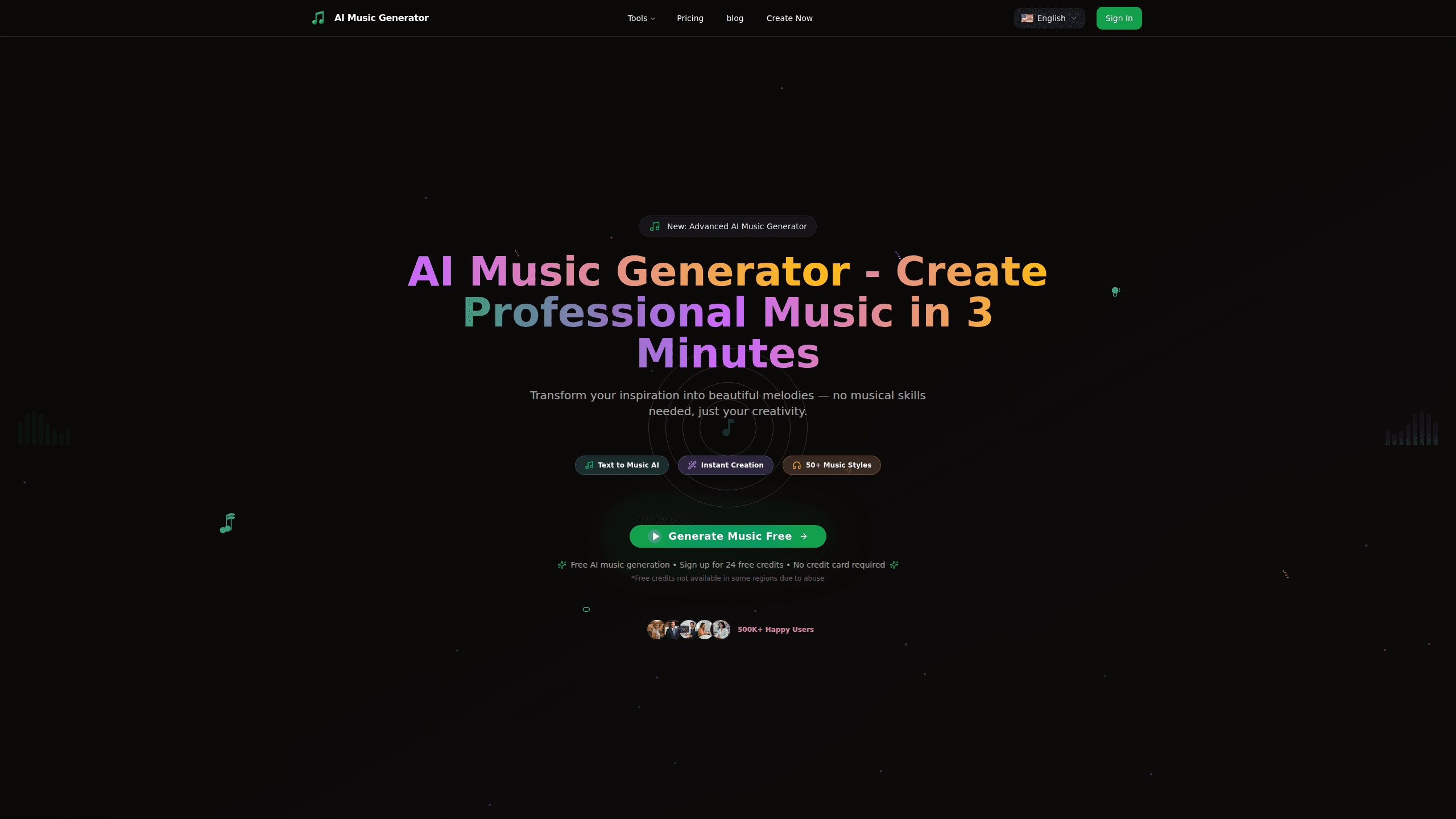Interface preview of Musicgeneratorai