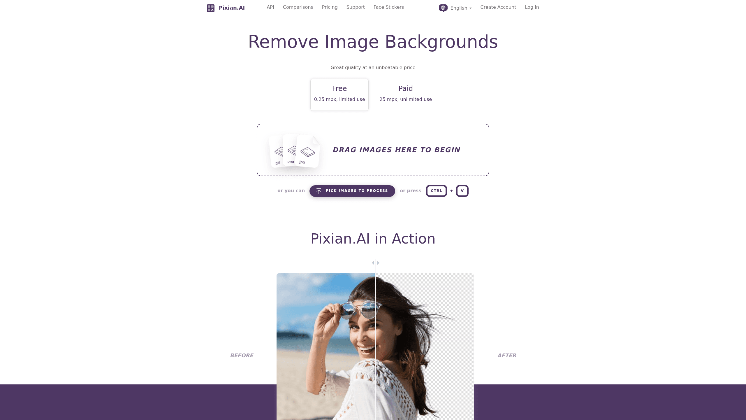 Interface preview of Pixian
