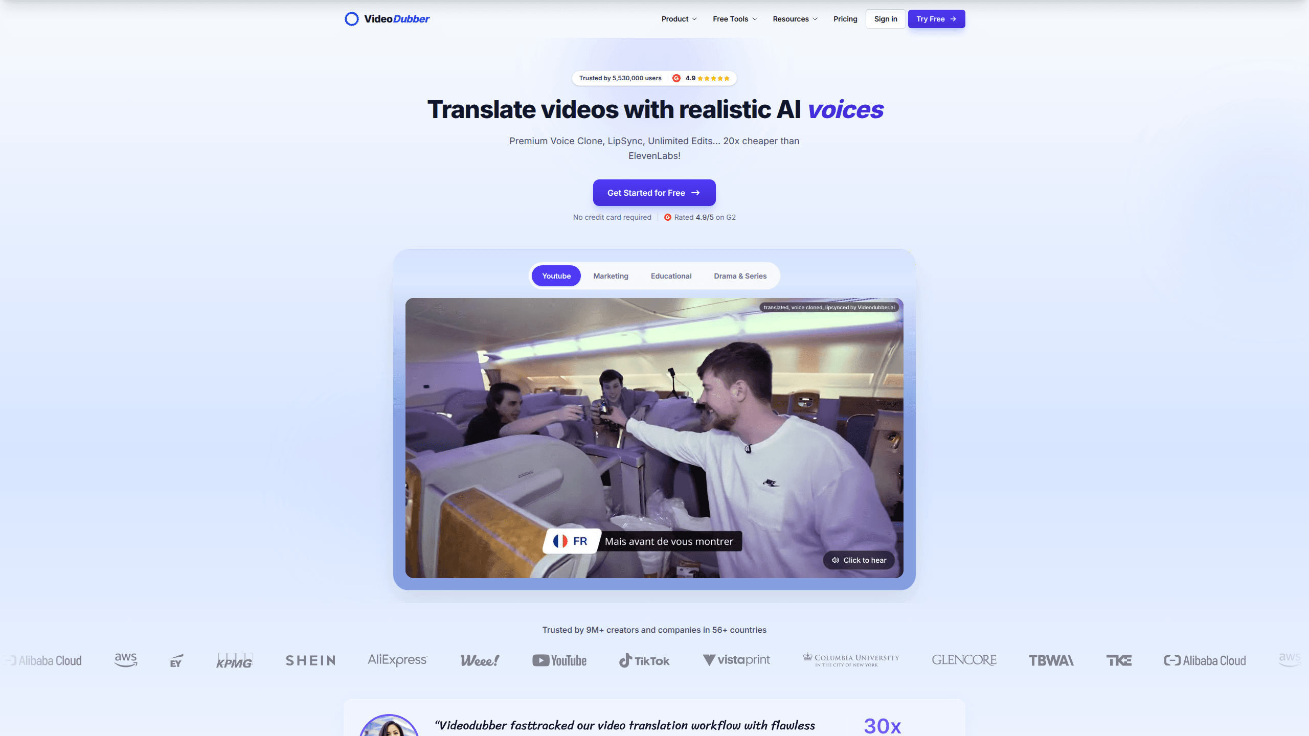 Interface preview of Videodubber