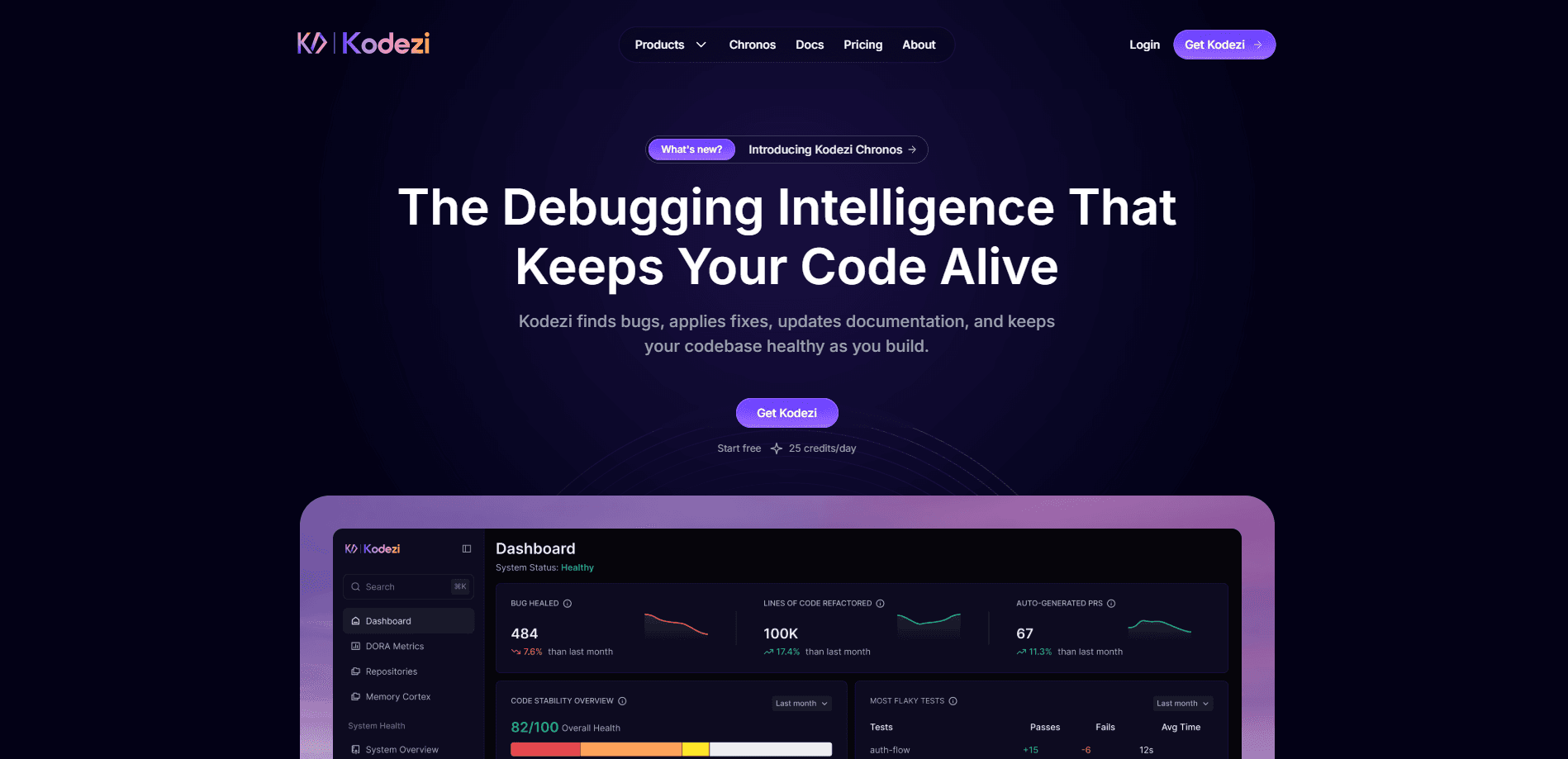 Interface preview of Kodezi