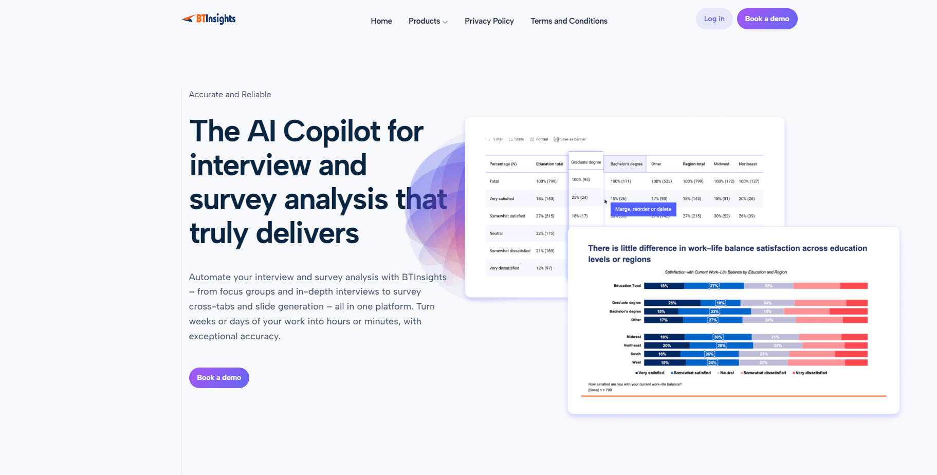 Interface preview of BTInsights