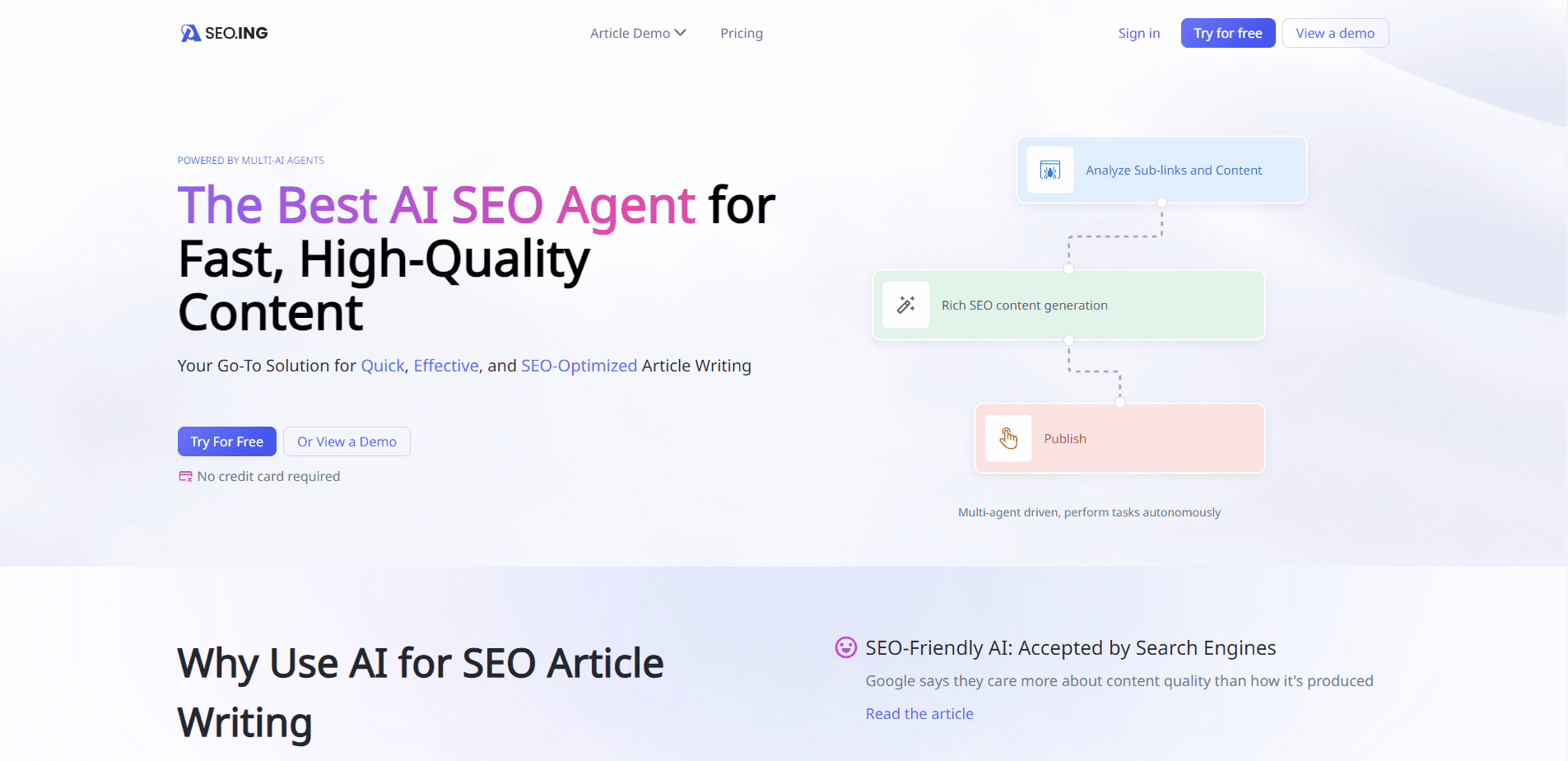 Interface preview of SEO.ING