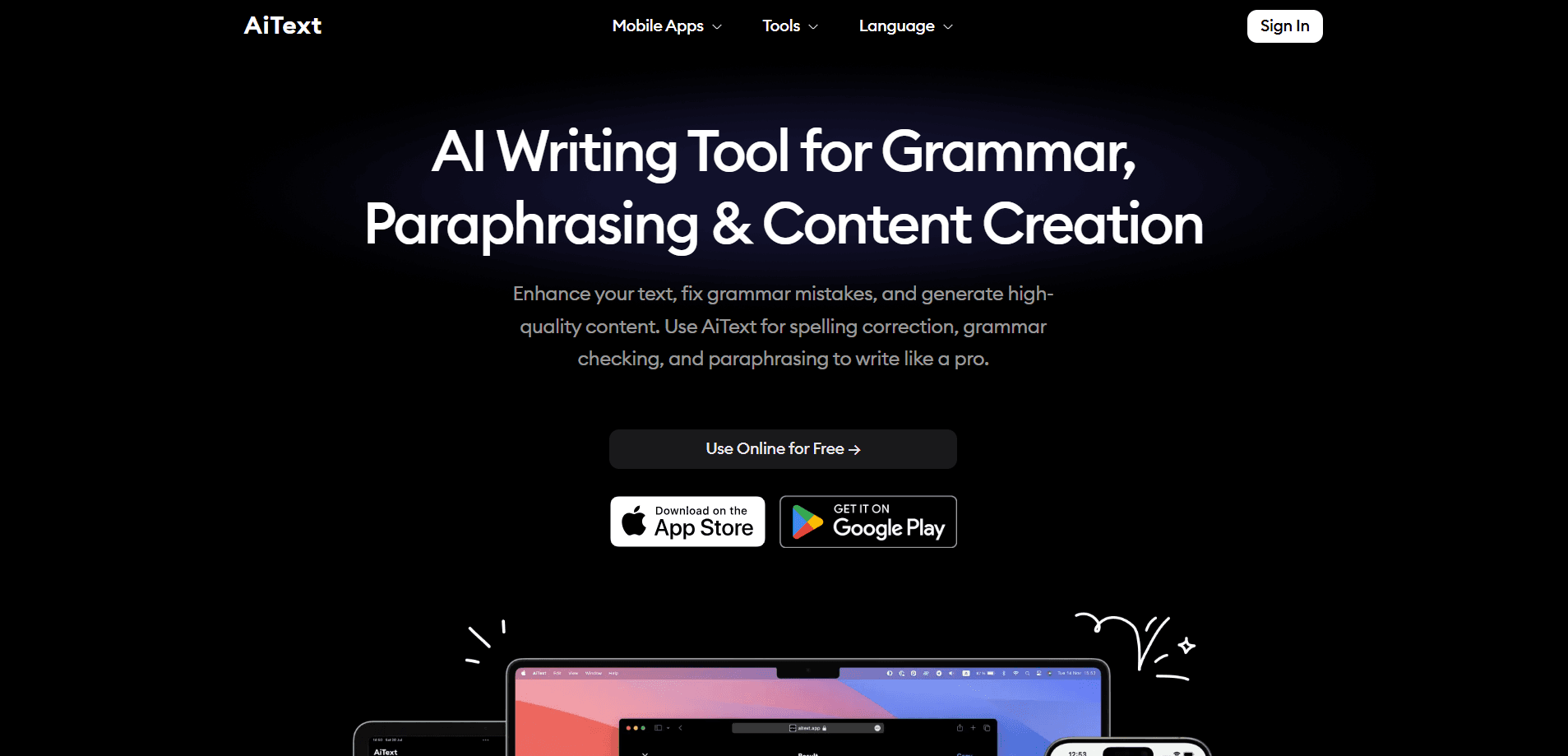 AiText: Grammar & Spell Check 미리보기