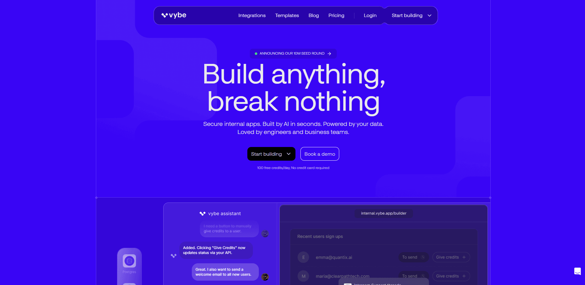 Vista previa de la interfaz de Vybe