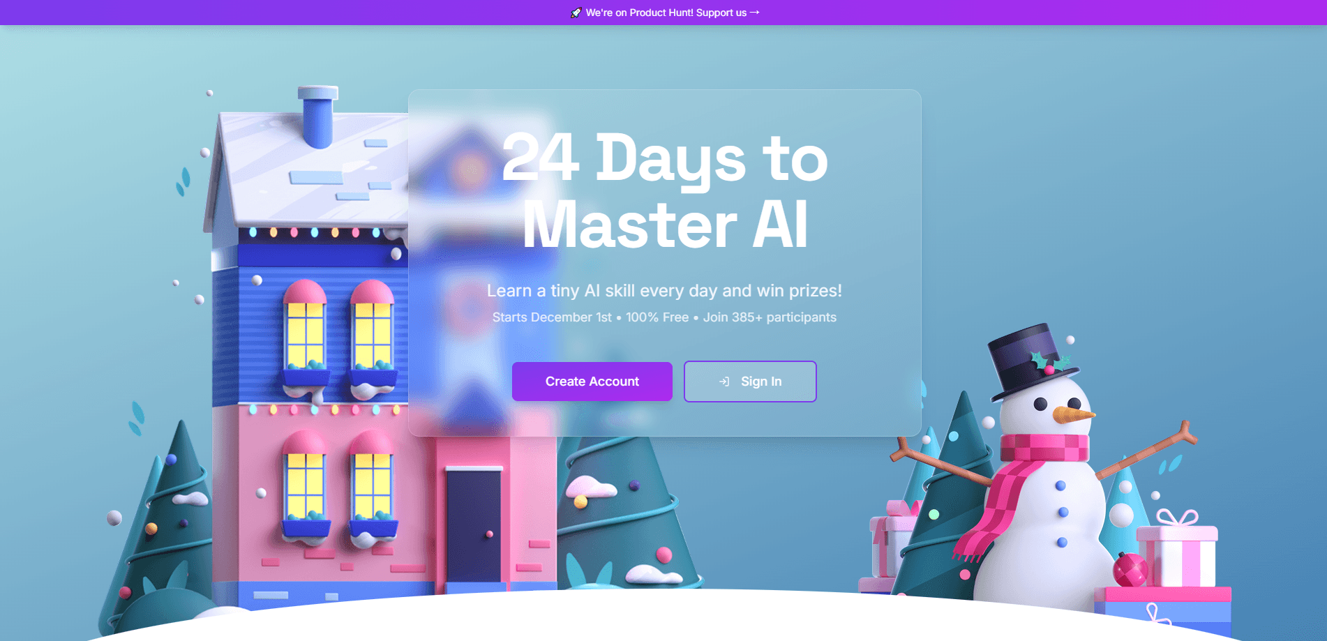 Interface preview of AI Advent Calendar