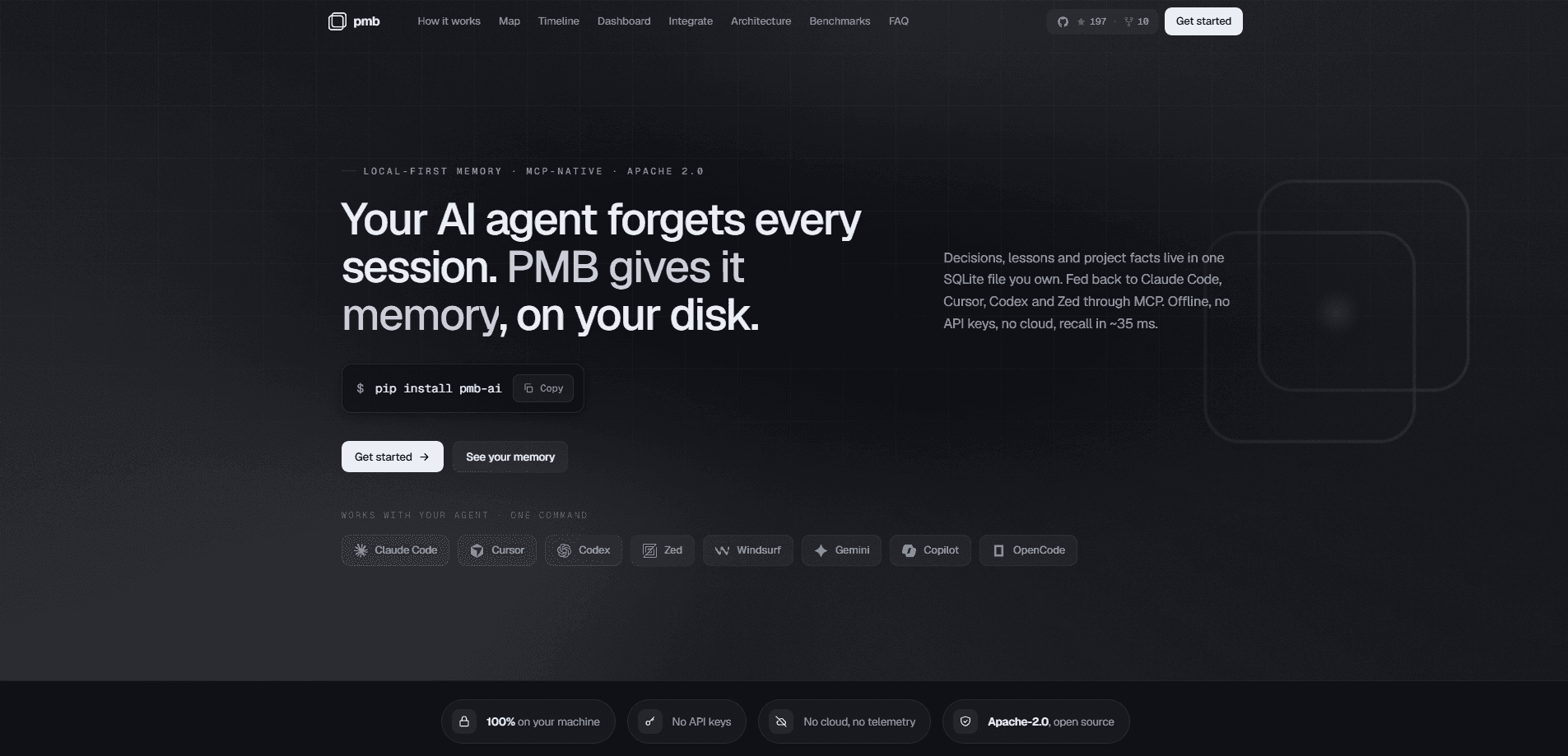 PMB | Local-first memory for AI 미리보기
