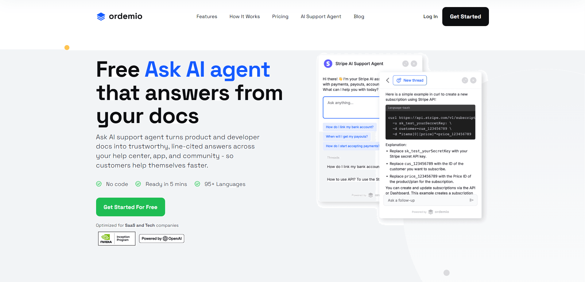 Interface preview of AskAI by Ordemio