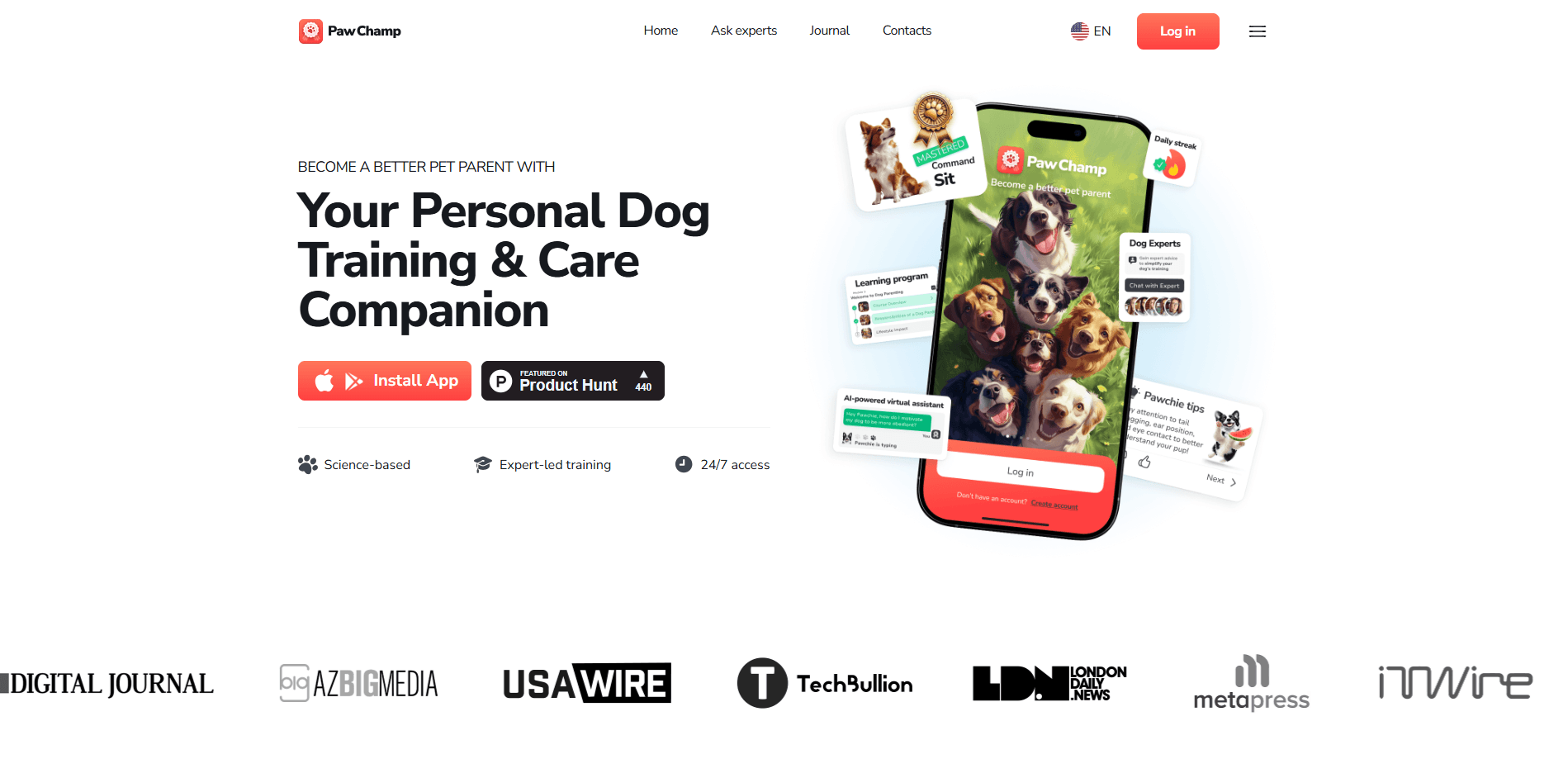 Interface preview of PawChamp