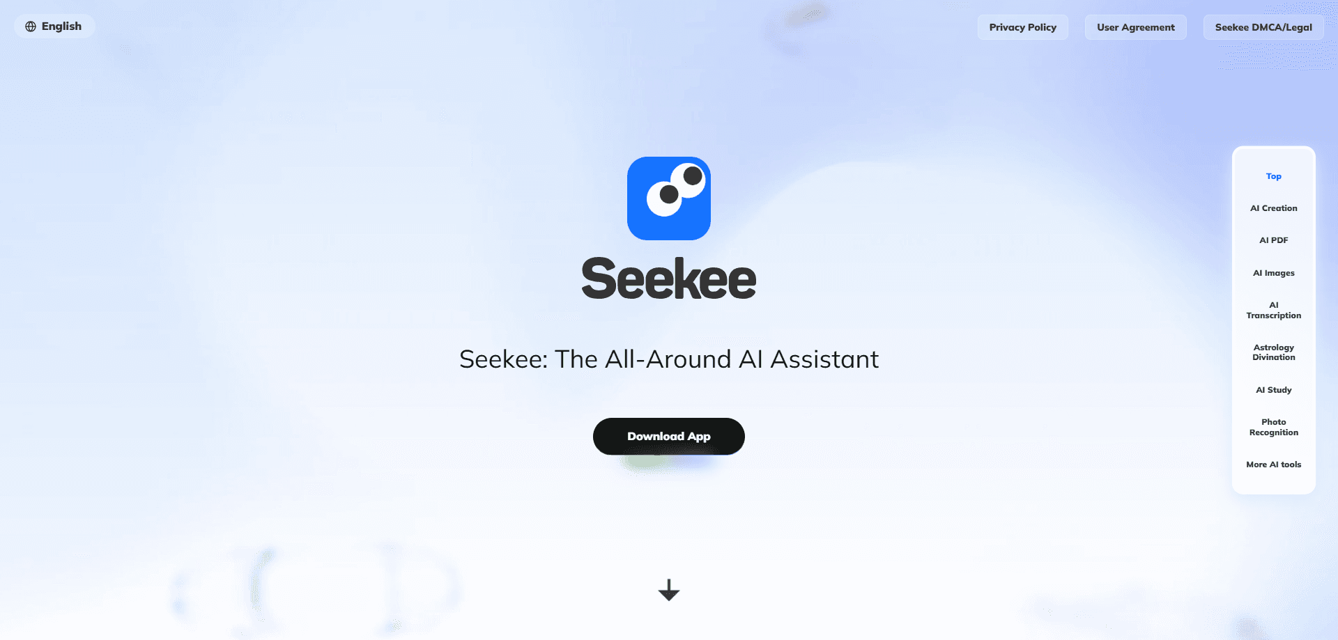 Interface preview of Seekee - Ai Search & Assistant