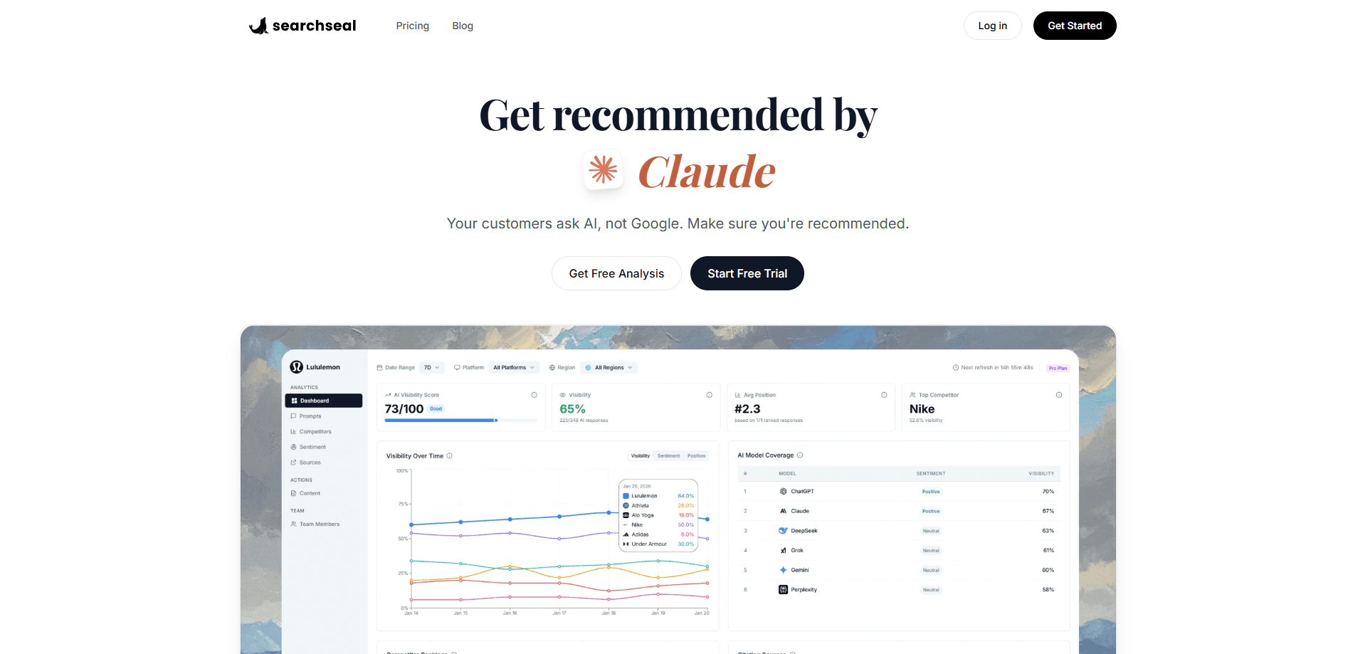 Prévia da interface de SearchSeal