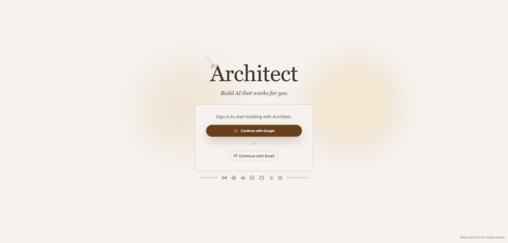 Vista previa de la interfaz de Architect by Lyzr