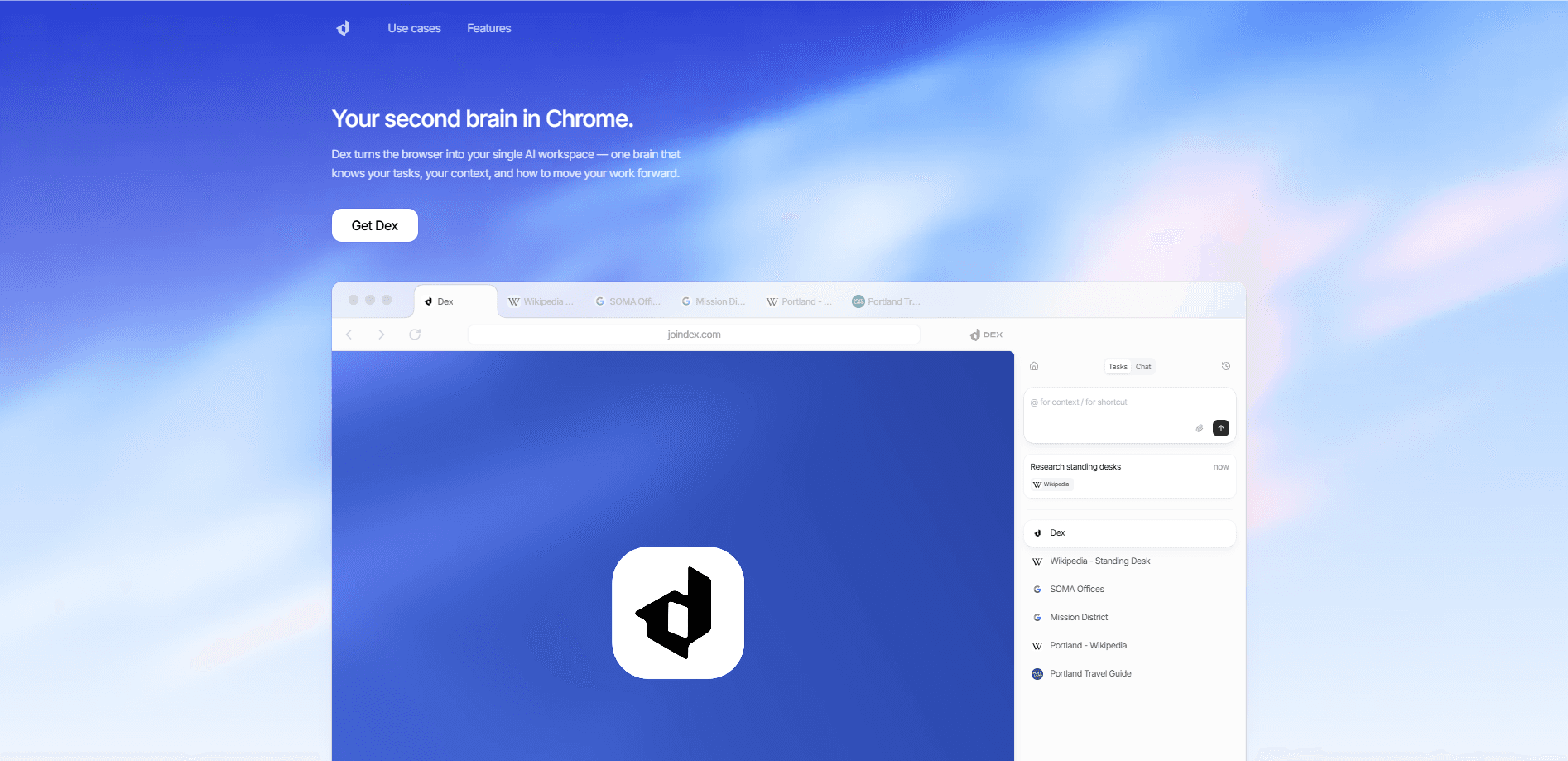 Interface preview of Dex by Thirdlayer