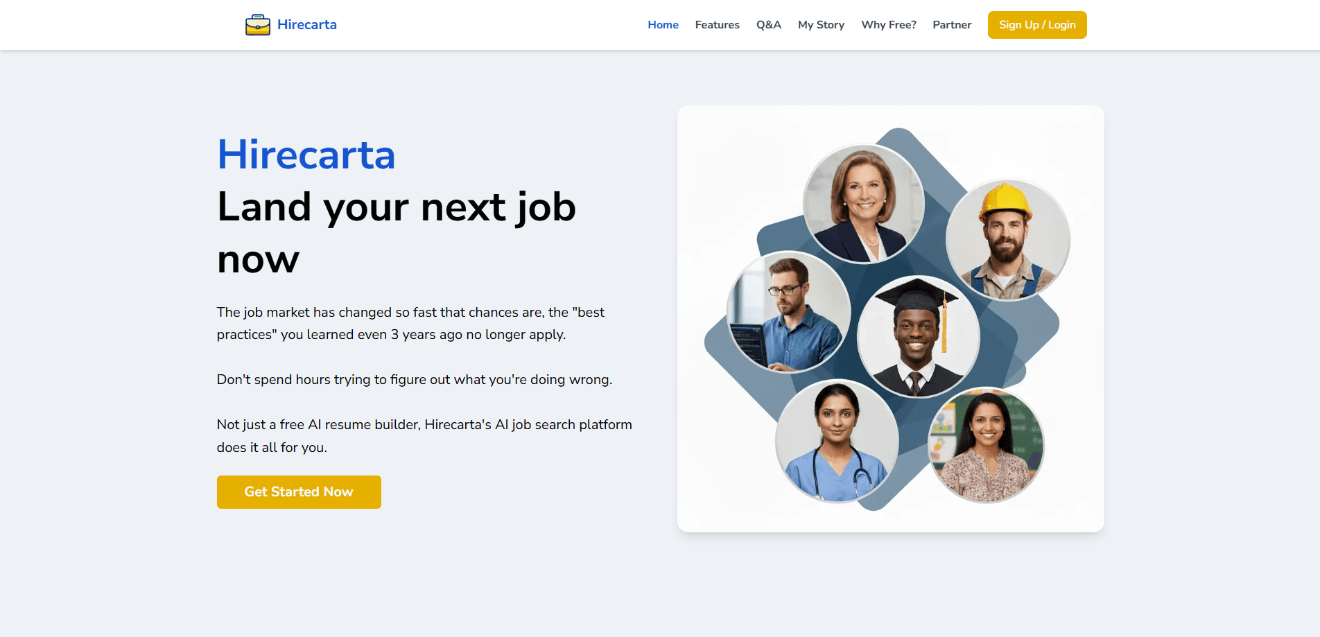 Interface preview of Hirecarta