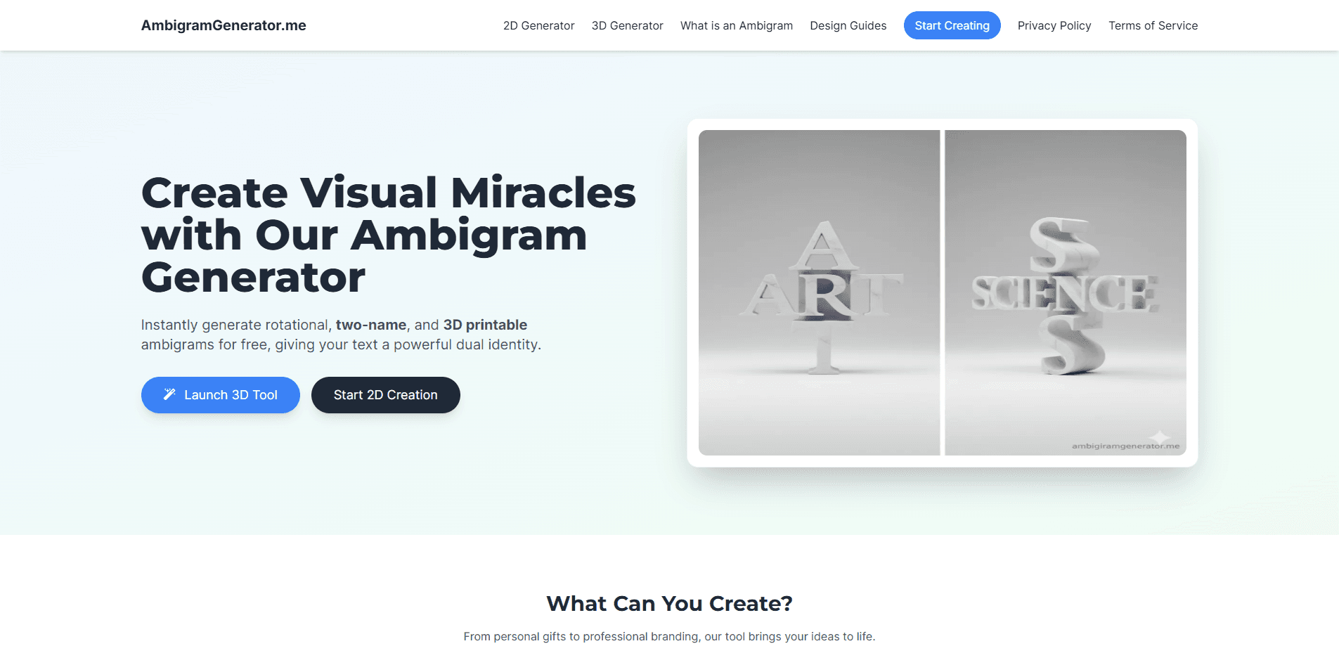 Ambigram Generator 미리보기