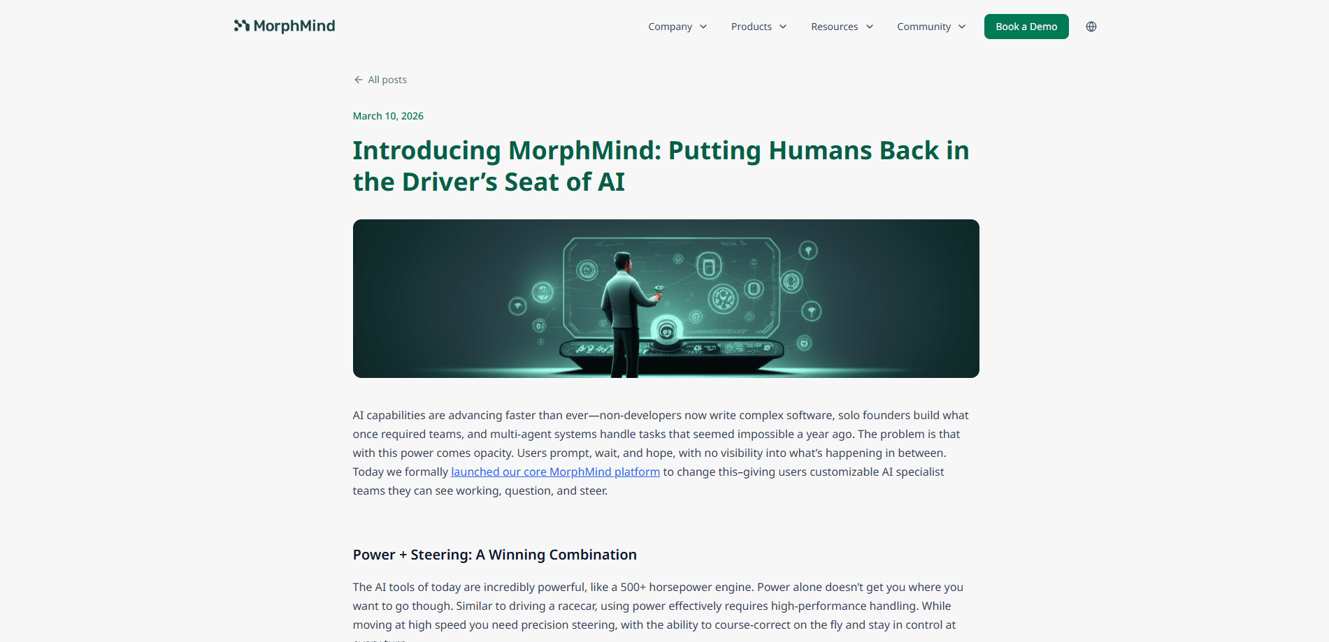 Vista previa de la interfaz de MorphMind: A Steerable AI Platform