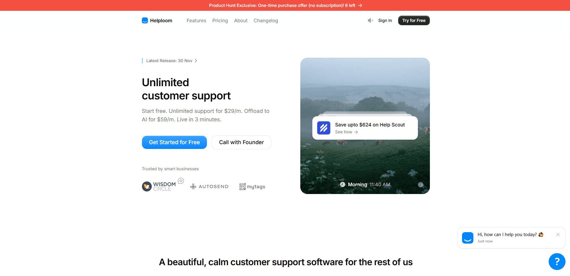 Interface preview of Helploom