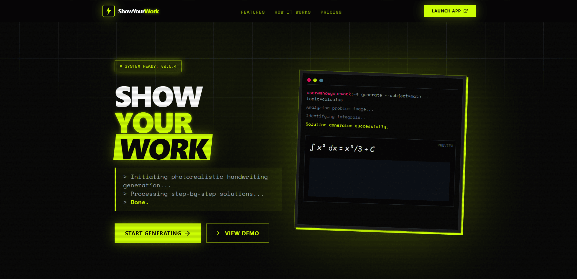 Vista previa de la interfaz de ShowYourWork