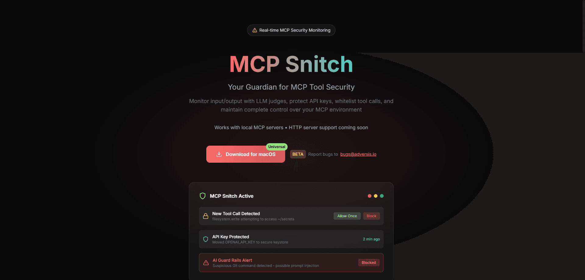MCP Snitch 미리보기