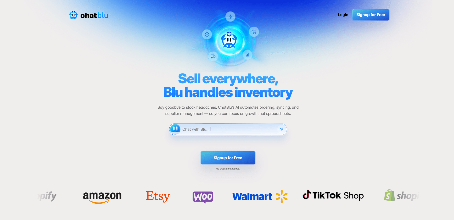 ChatBlu: eCom Inventory Management Agent 미리보기