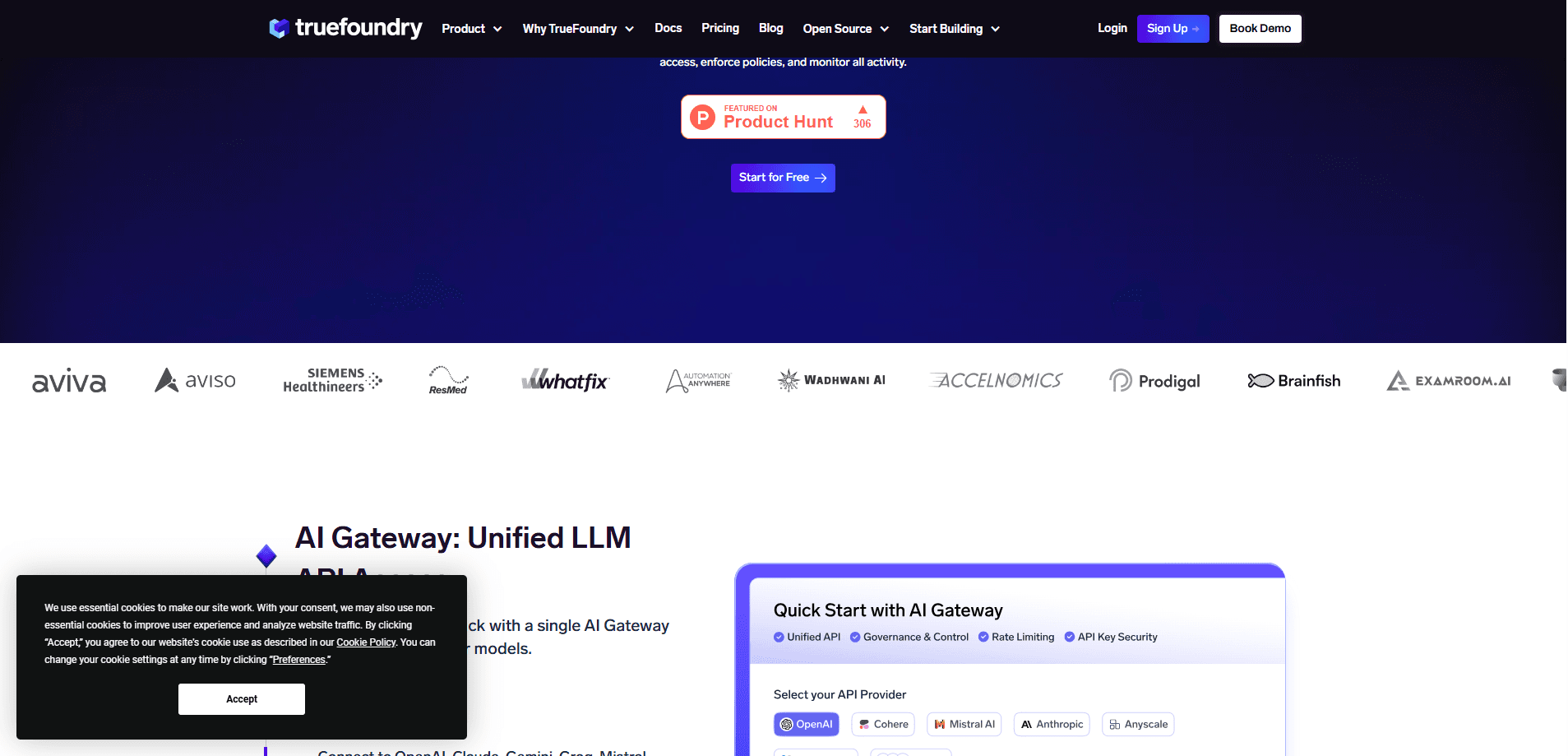 TrueFoundry AI Gateway の画面プレビュー