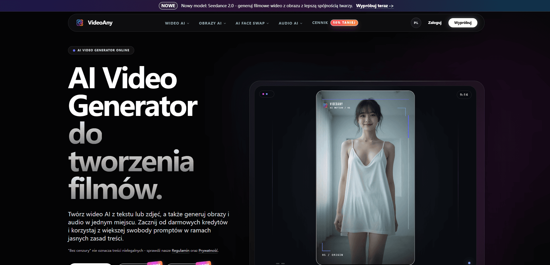 Interface preview of VideoAny
