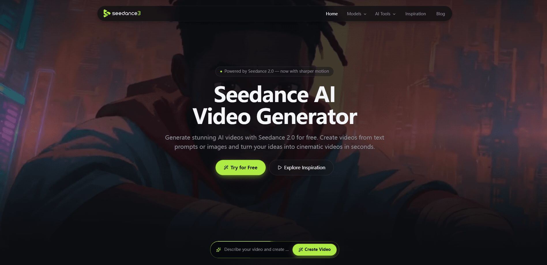 Interface preview of Seedance AI Video Generator