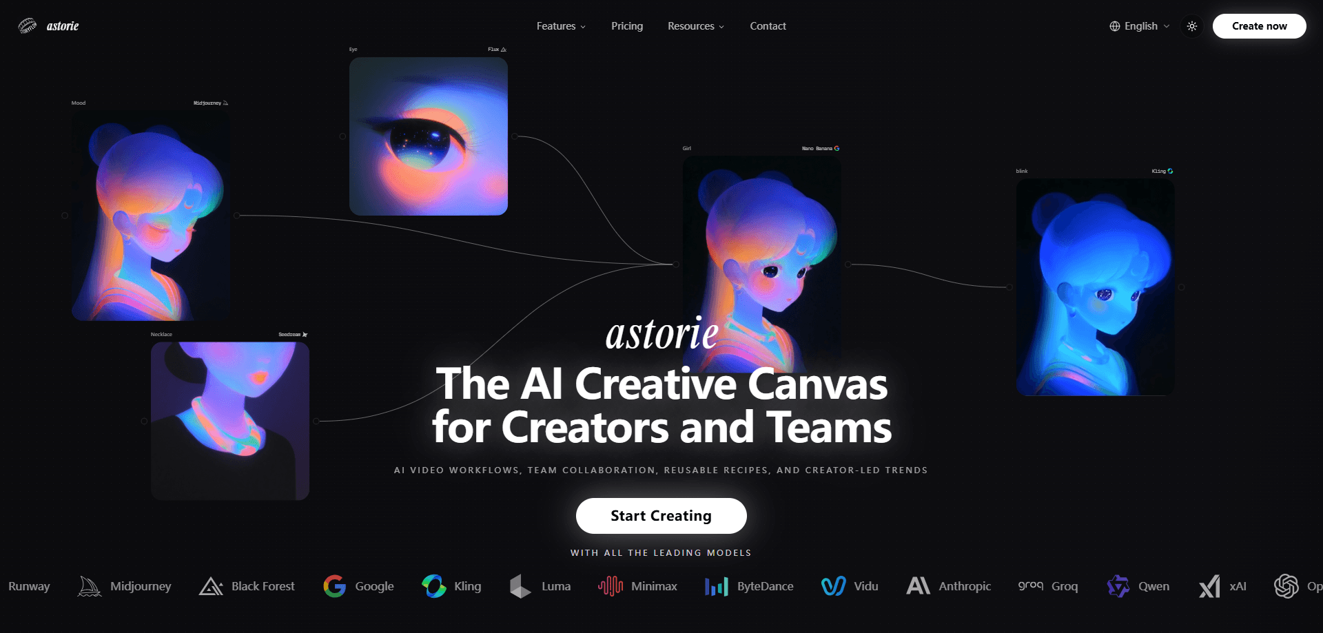 Interface preview of Astorie
