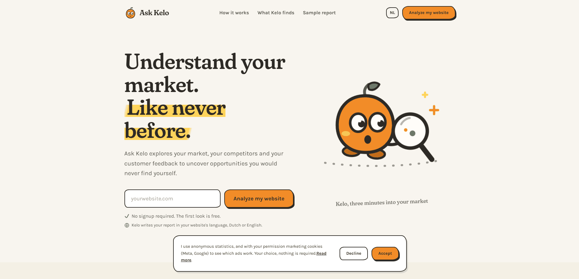 Interface preview of Ask Kelo