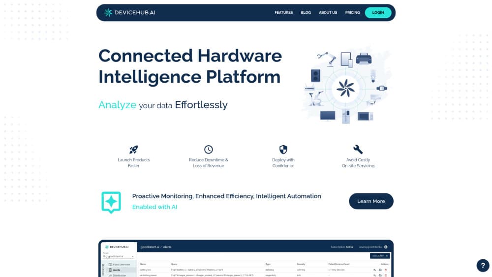 Vista previa de la interfaz de Devicehub