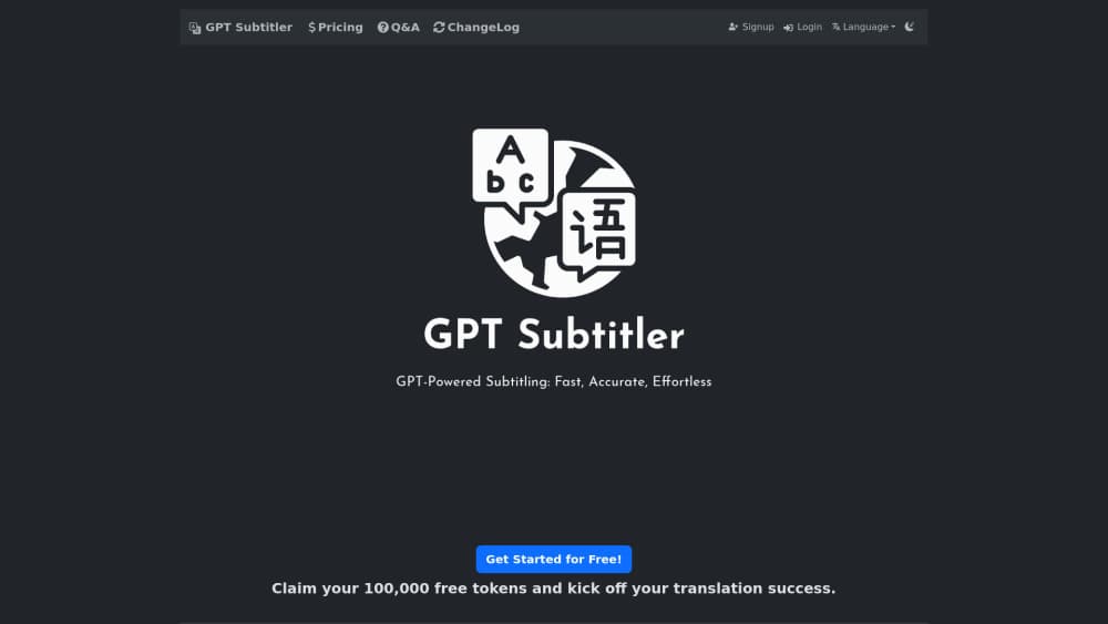 Vorschau der Oberfläche von GPT Subtitler