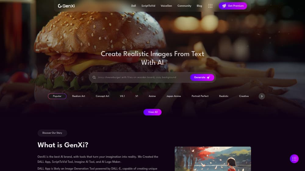 Interface preview of GenXi