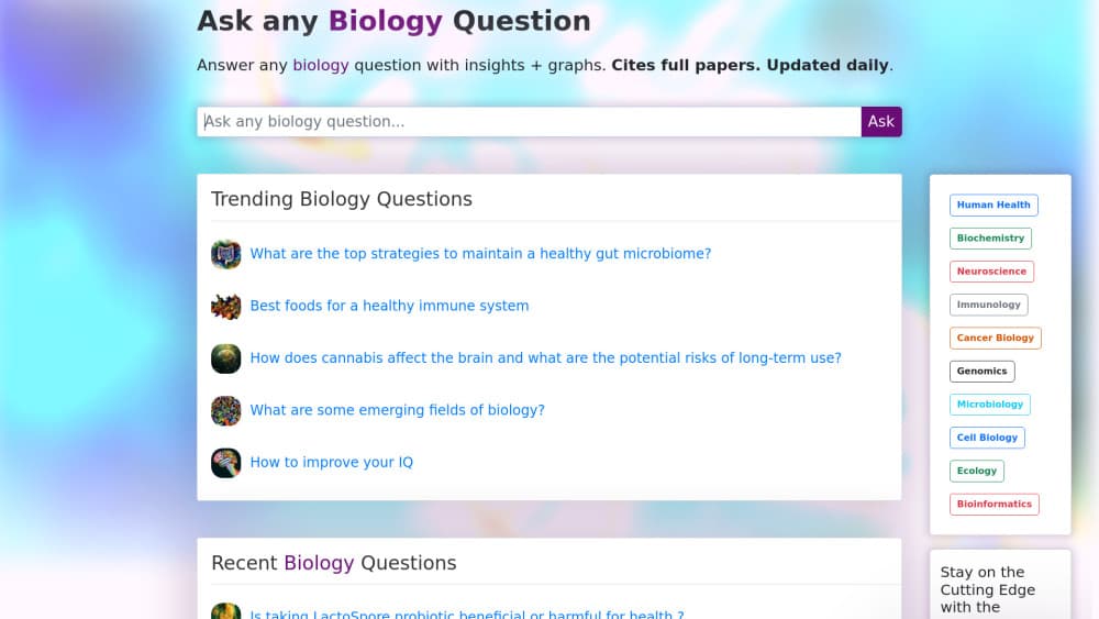 bioloGPT 的介面預覽